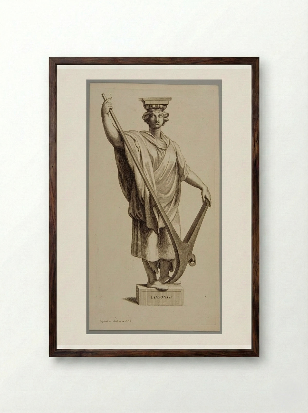 Colonie (Colony) - Gérard Audran - Framed Print Dark Wood