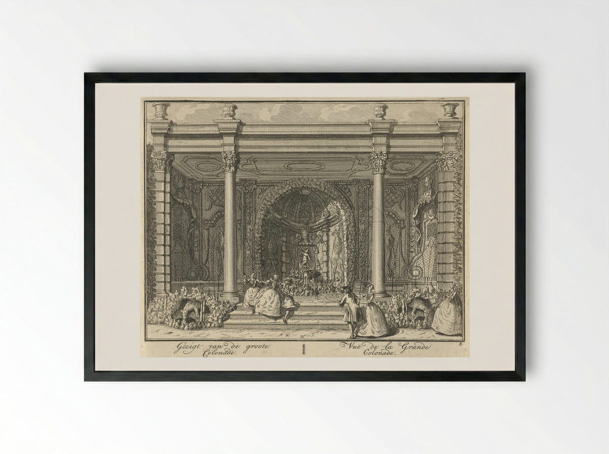 Colonnade in de tuin van Huis ter Meer te Maarssen - Hendrik de Leth - Framed Print Black