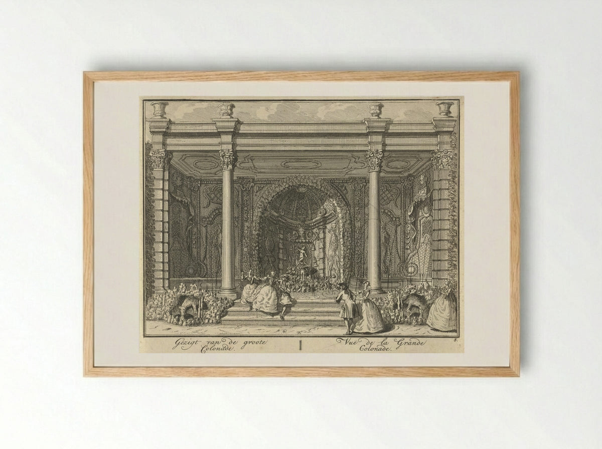 Colonnade in de tuin van Huis ter Meer te Maarssen - Hendrik de Leth - Framed Print Wood