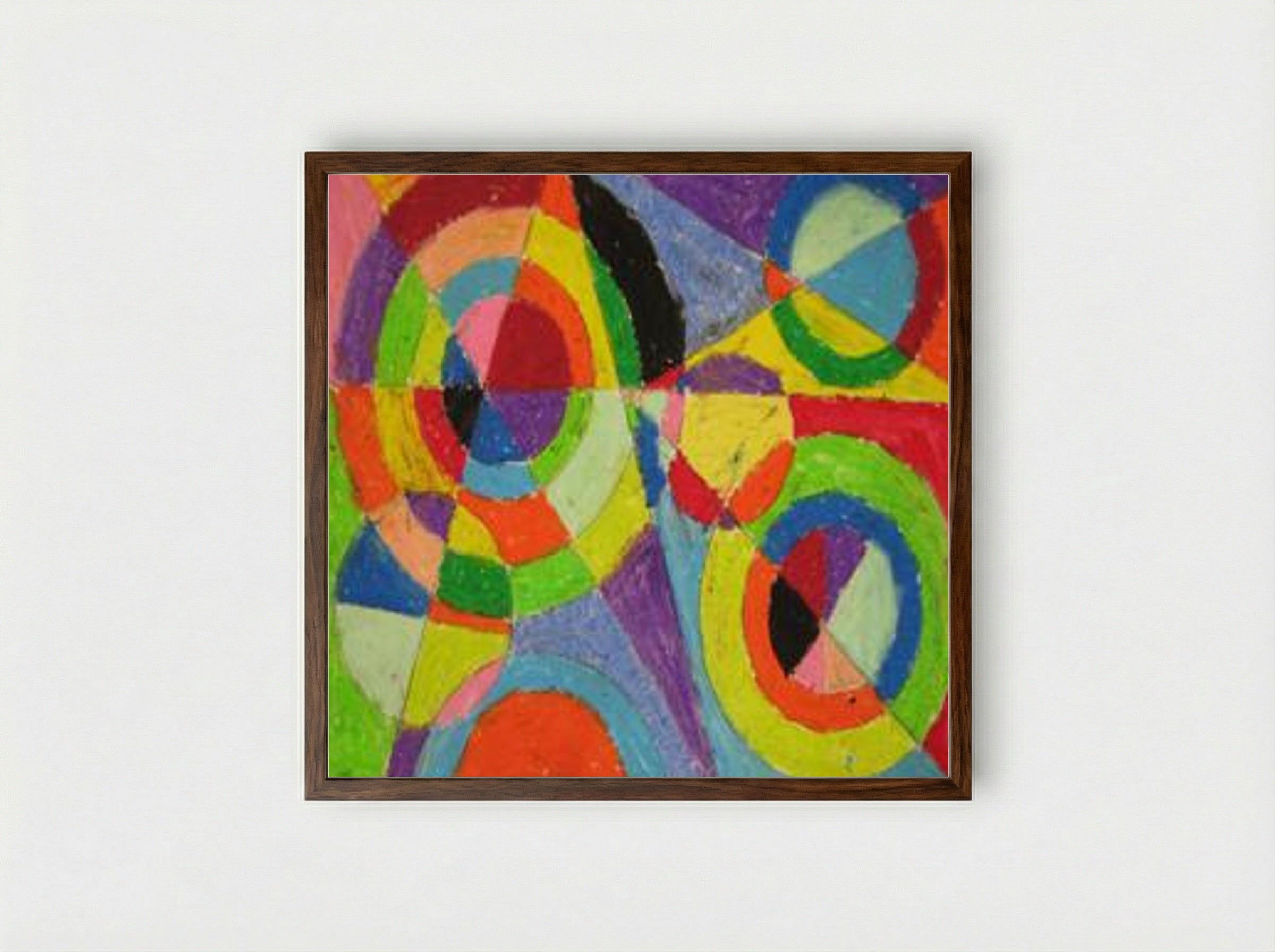 Color Explosion - Robert Delaunay - Framed Print Dark Wood