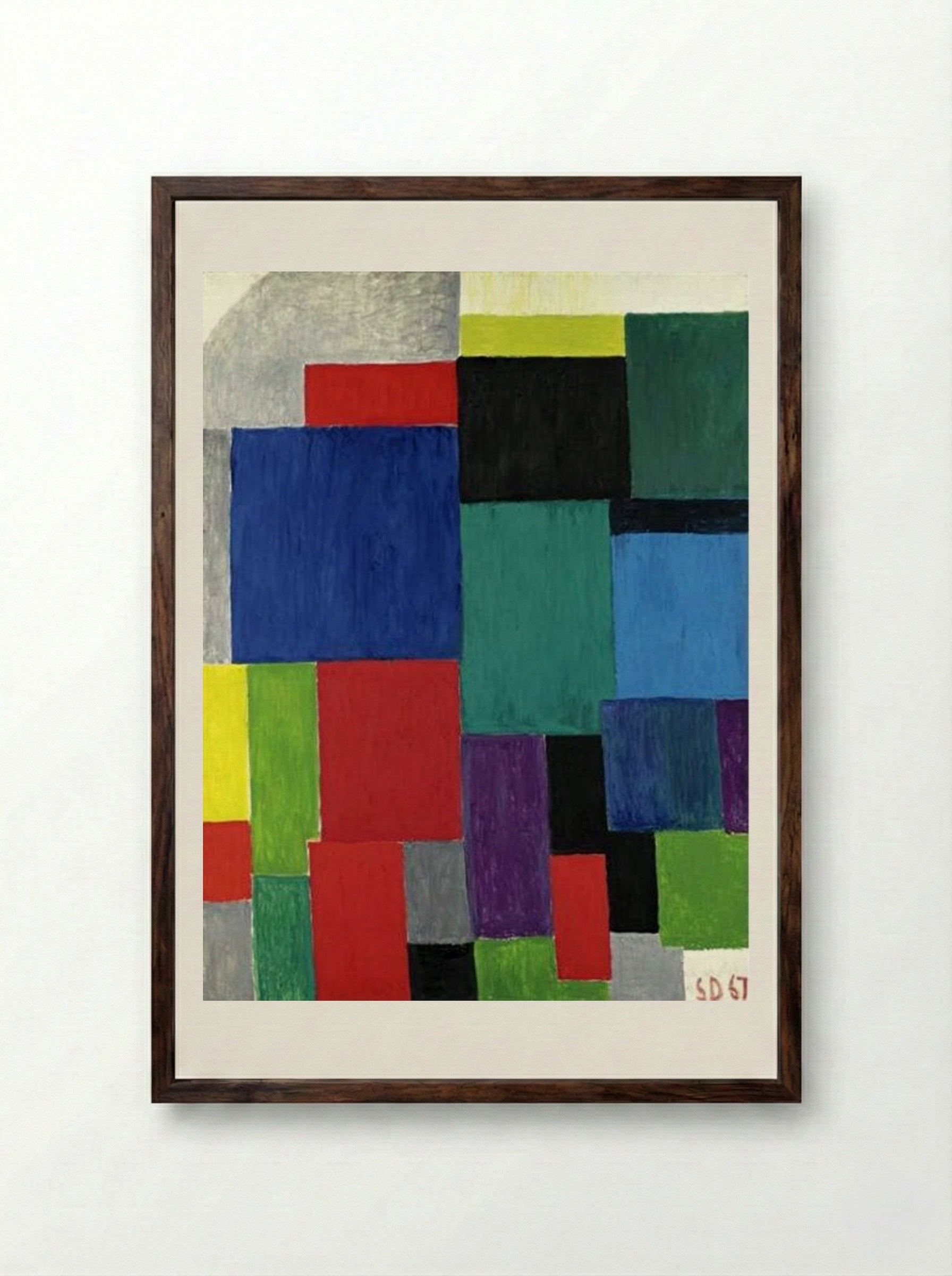 Color Rhythm - Sonia Delaunay - Framed Print Dark Wood