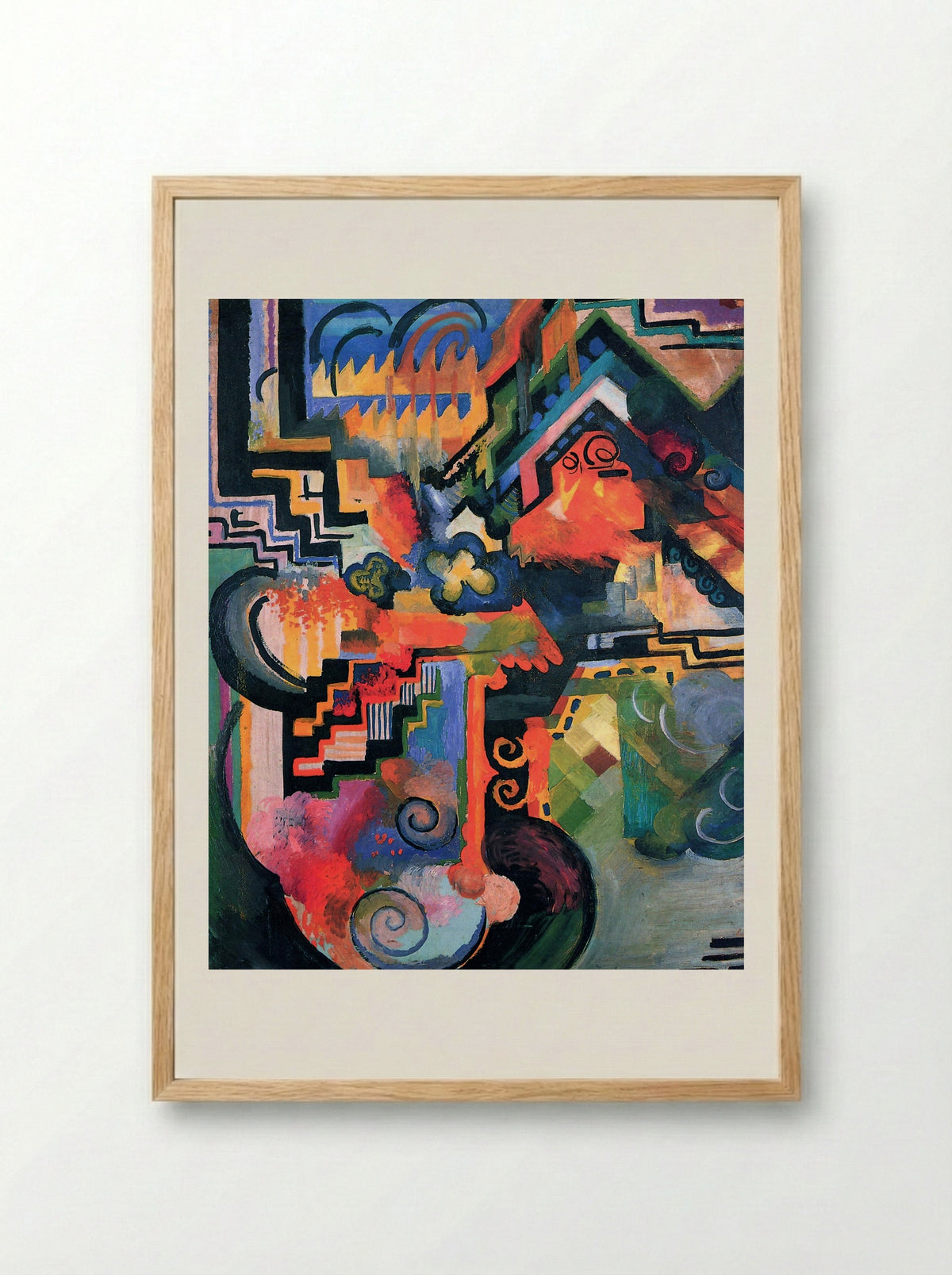 Colored Composition (Homage to Johann Sebastian Bach) - August Macke - Framed Print Wood