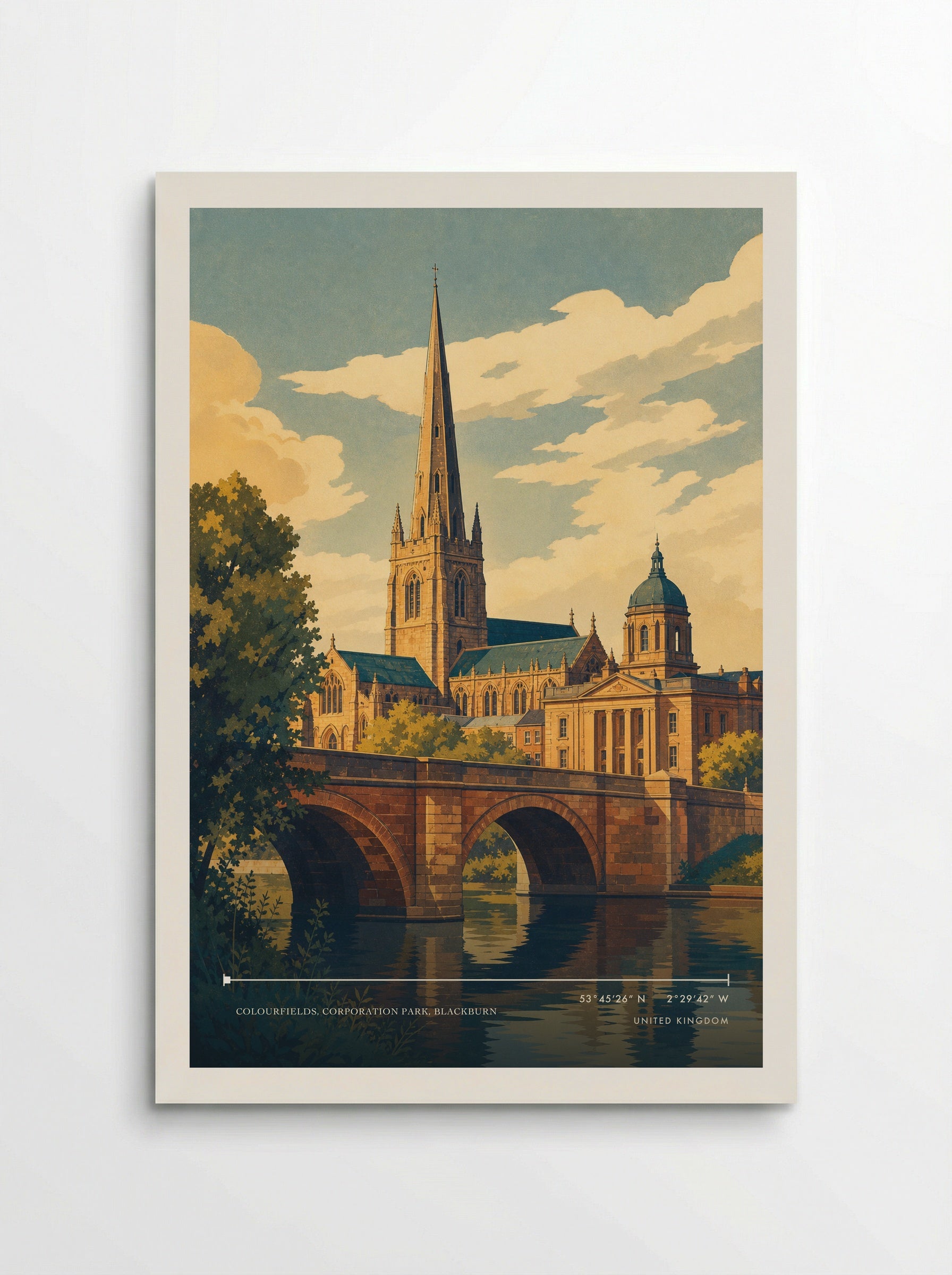 Colourfields, Corporation Park, Blackburn United Kingdom Travel Poster - Poster