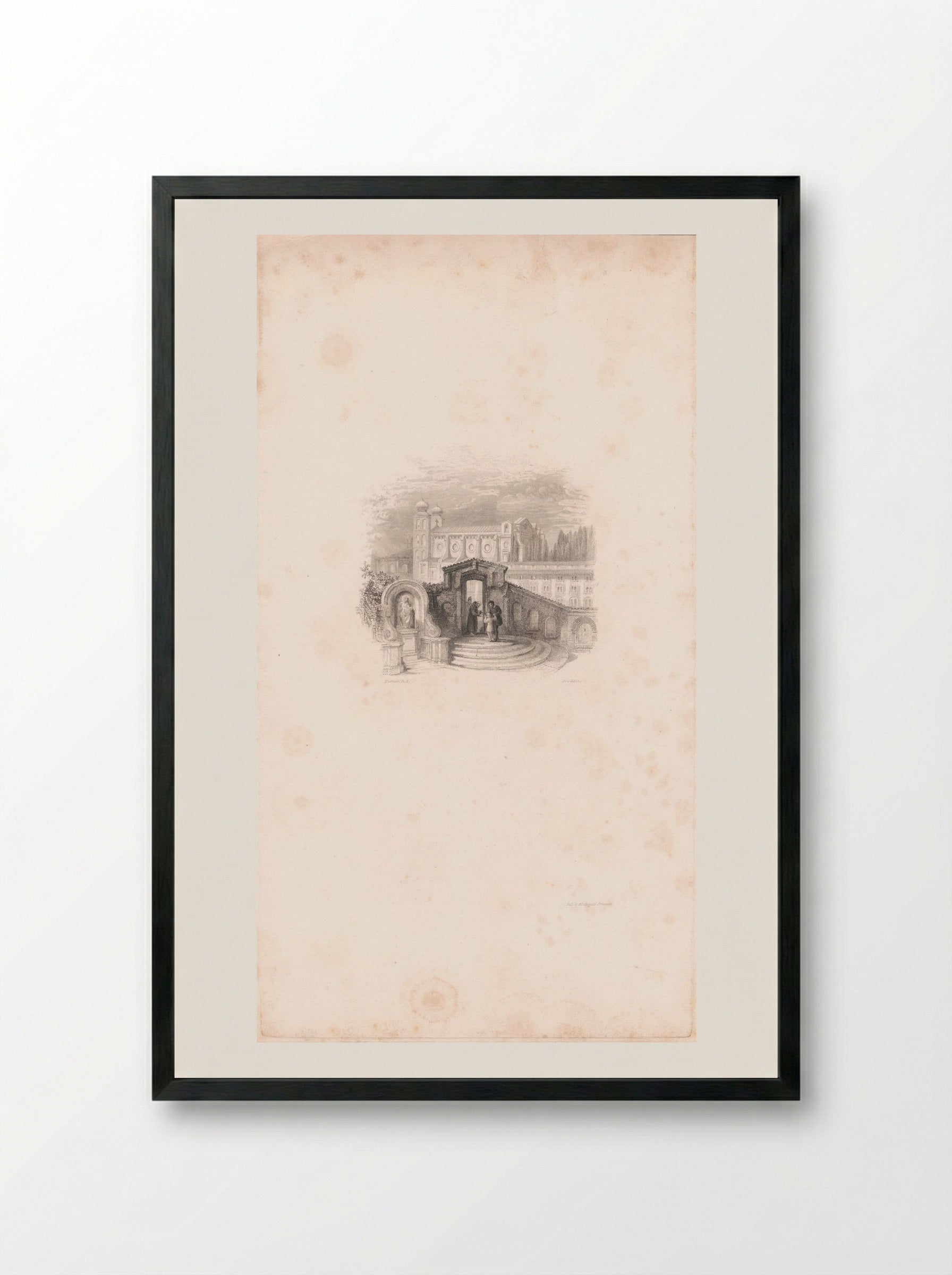 Columbus and His Son - Edward Goodall - Framed Print Black