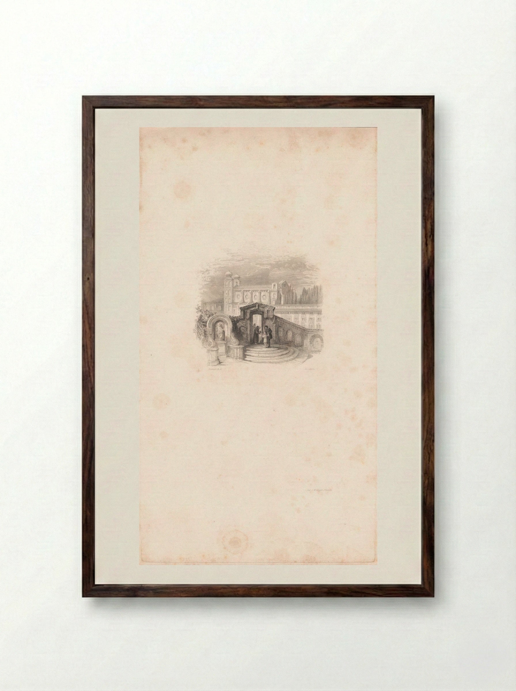 Columbus and His Son - Edward Goodall - Framed Print Dark Wood