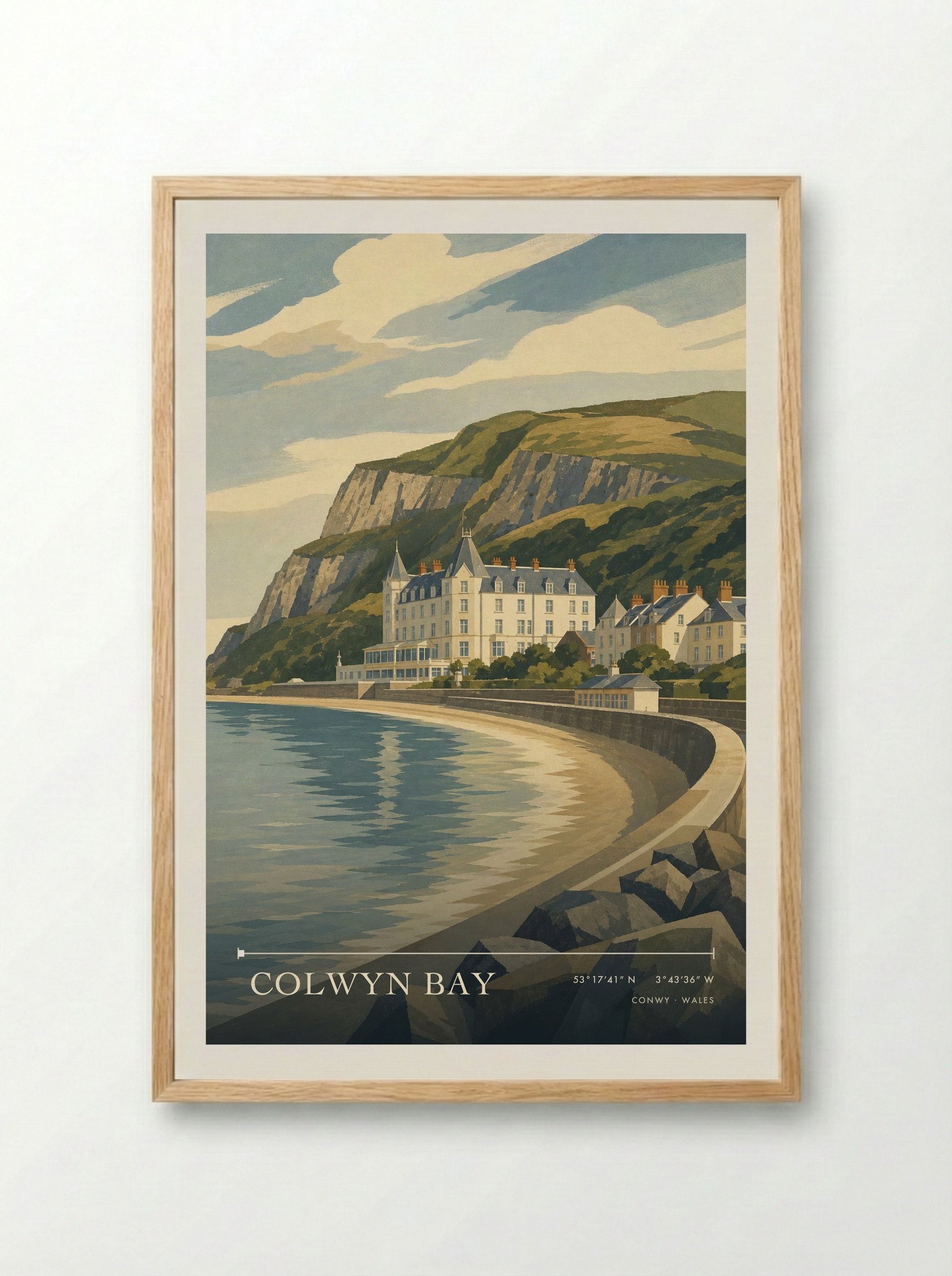 Colwyn Bay Conwy Wales Travel Poster - Framed Print Wood