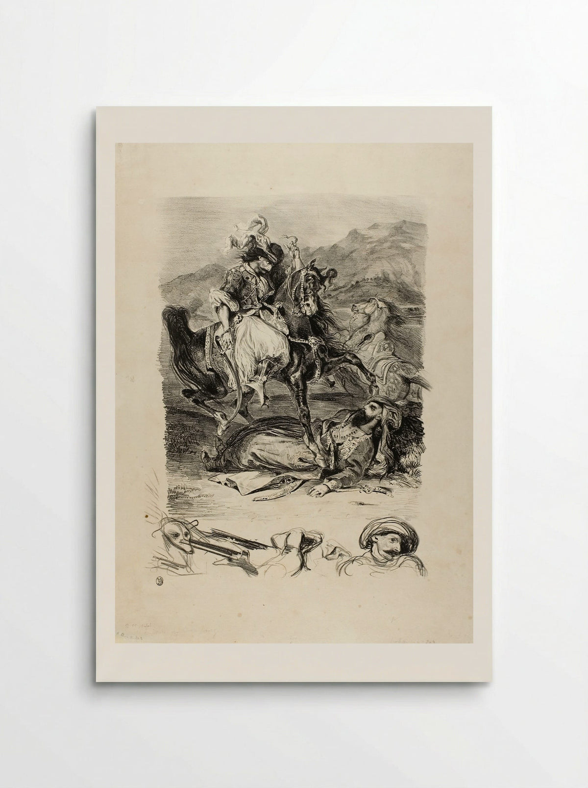 Combat Between the Giaour and the Pasha - Eugène Delacroix - Poster
