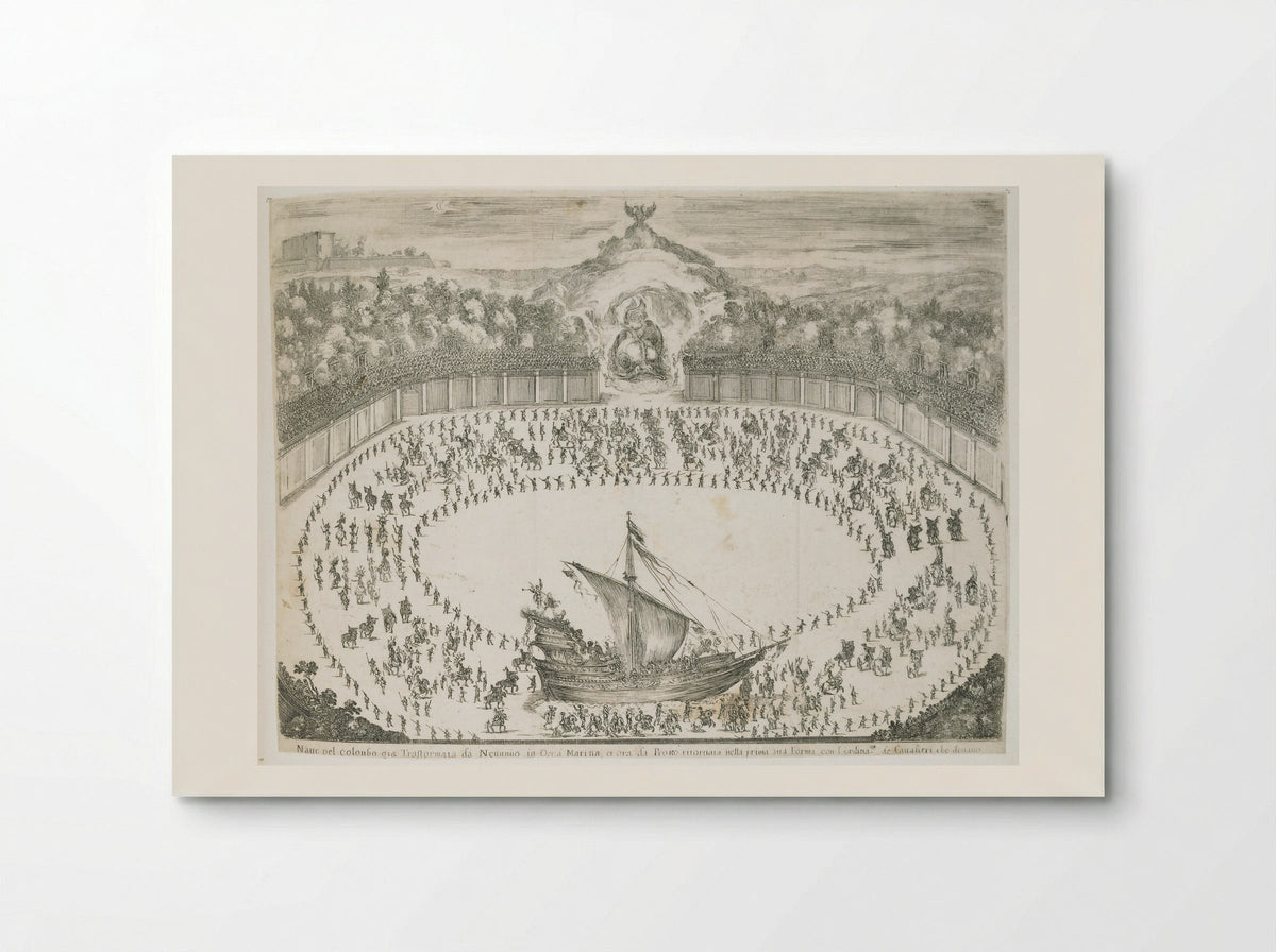 Combat and Ballet on Horseback, with a Ship - Stefano Della Bella - Poster
