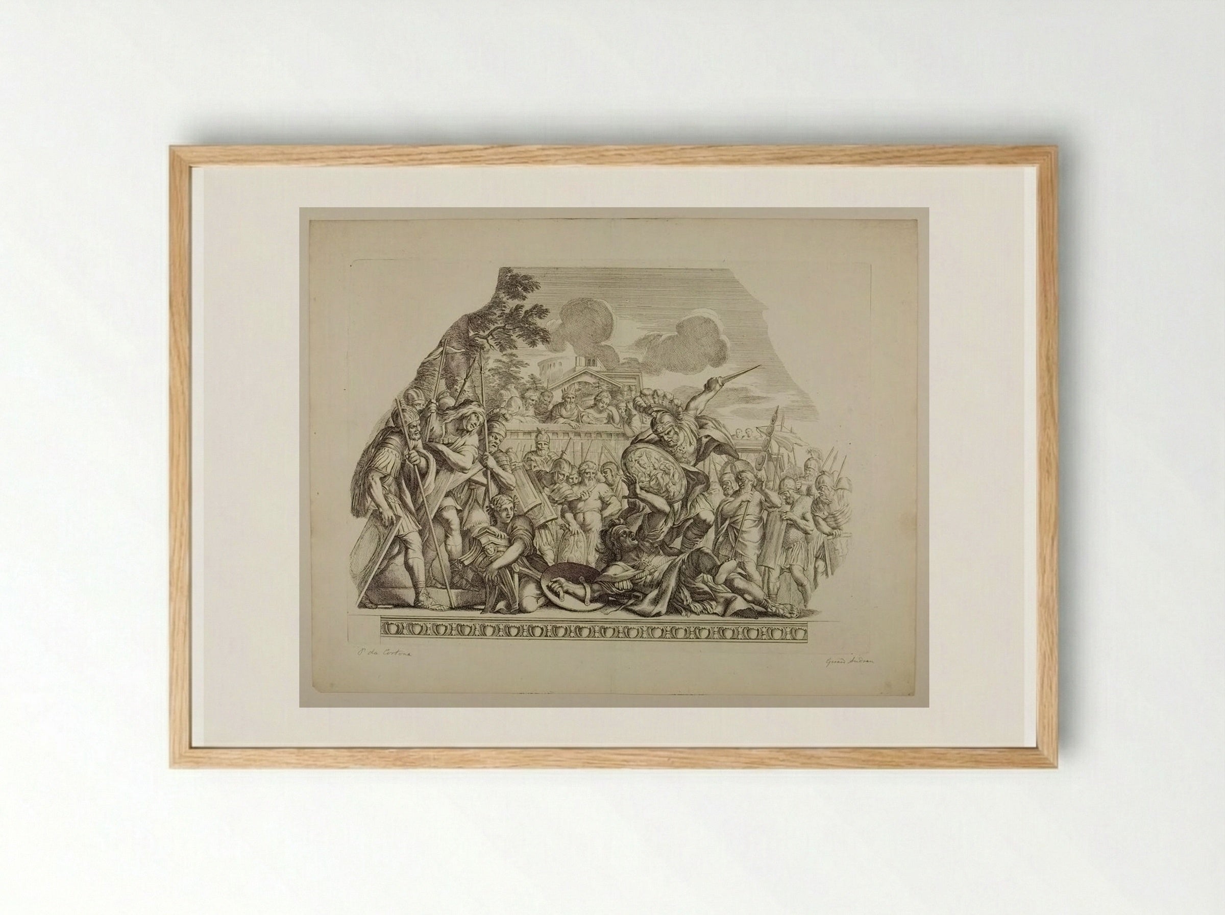 Combat of Aeneas and Turnus - Gérard Audran - Framed Print Wood