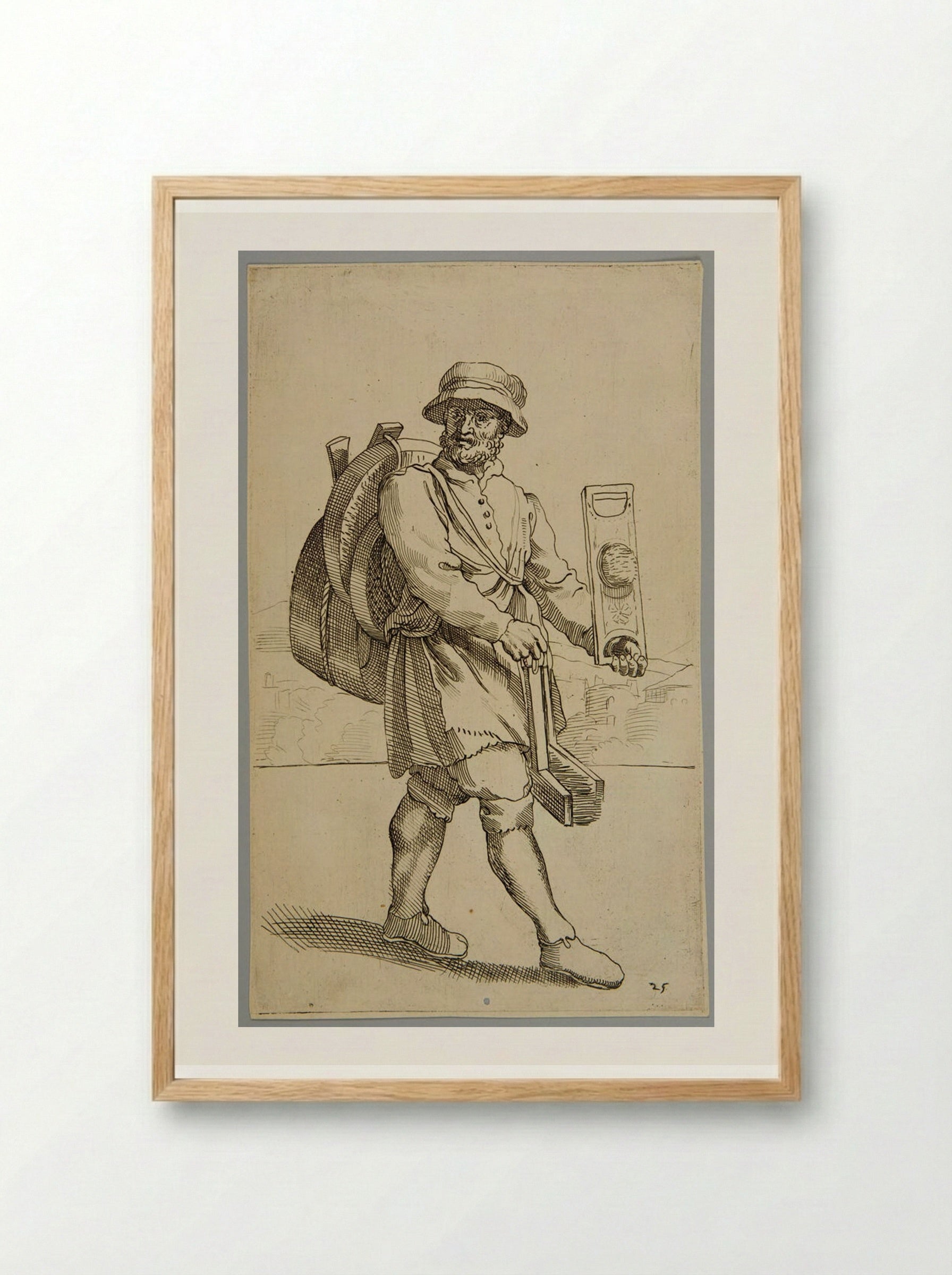 Combs for linen and sieves, plate 25 - Simon Guillain - Framed Print Wood