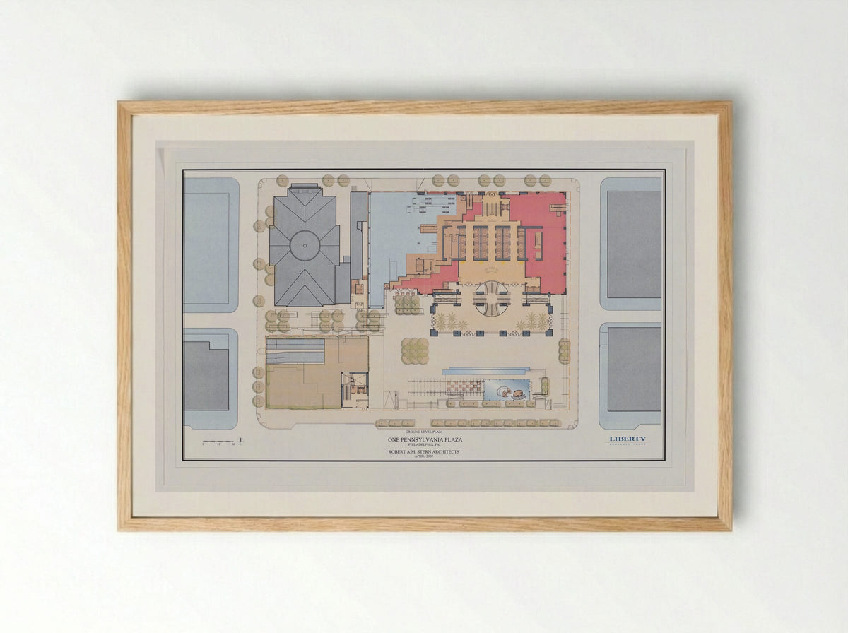 Comcast Center Proposal (Architectural Diagram 2) - Edna Andrade - Framed Print Wood