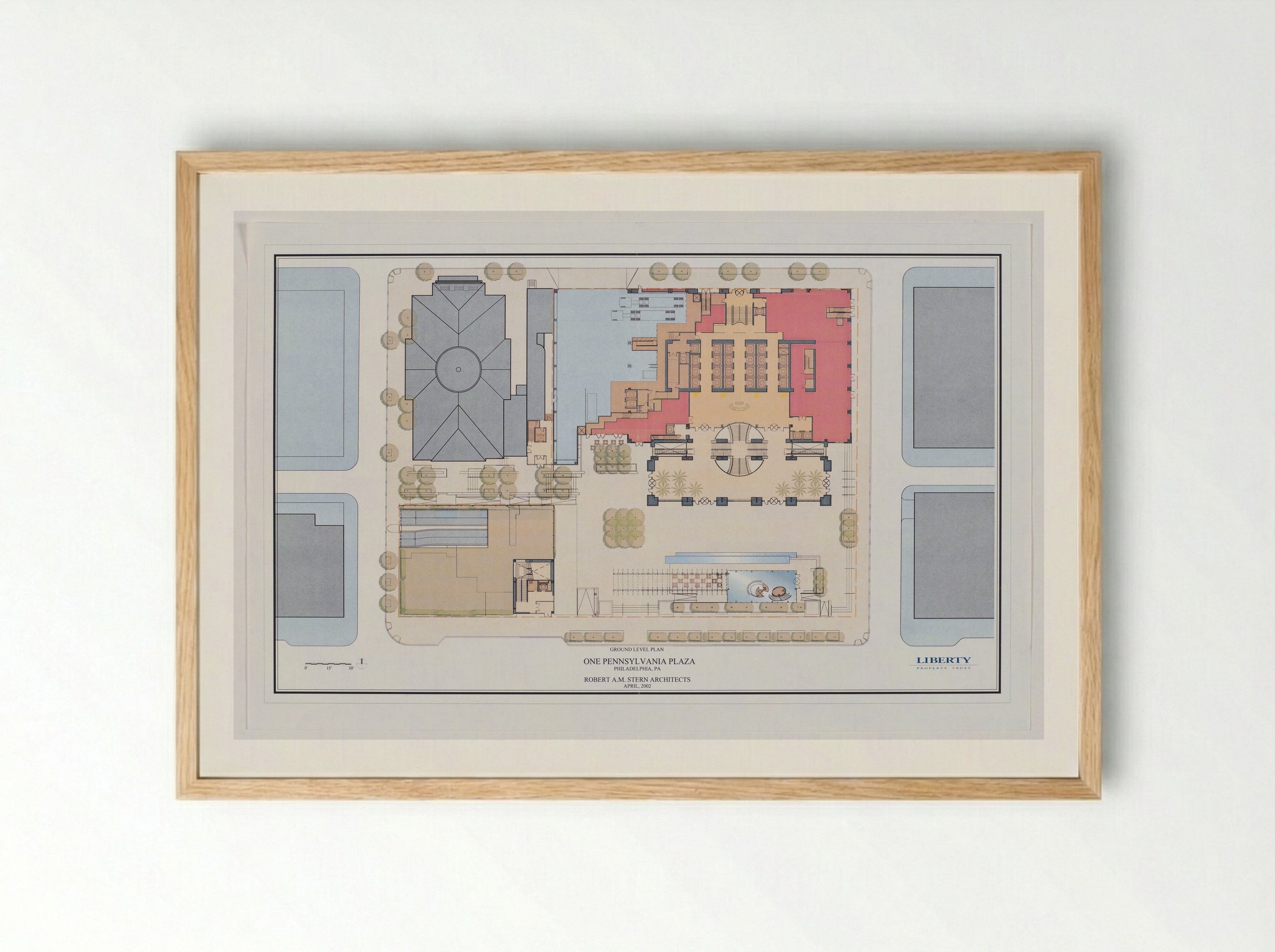 Comcast Center Proposal (Architectural Diagram 2) - Edna Andrade - Framed Print Wood