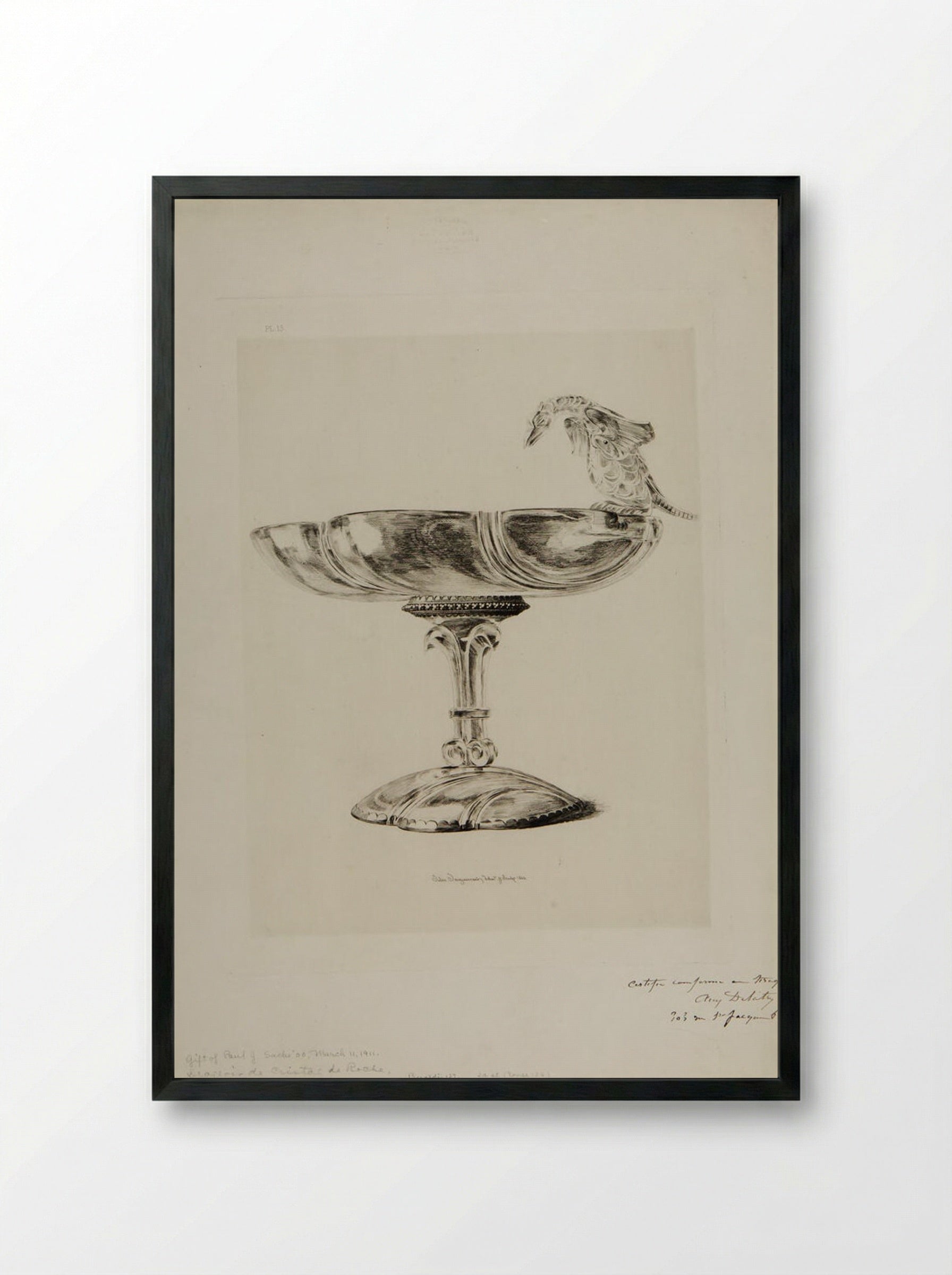 Comfit Dish of Rock Crystal - Jules Ferdinand Jacquemart - Framed Print Black