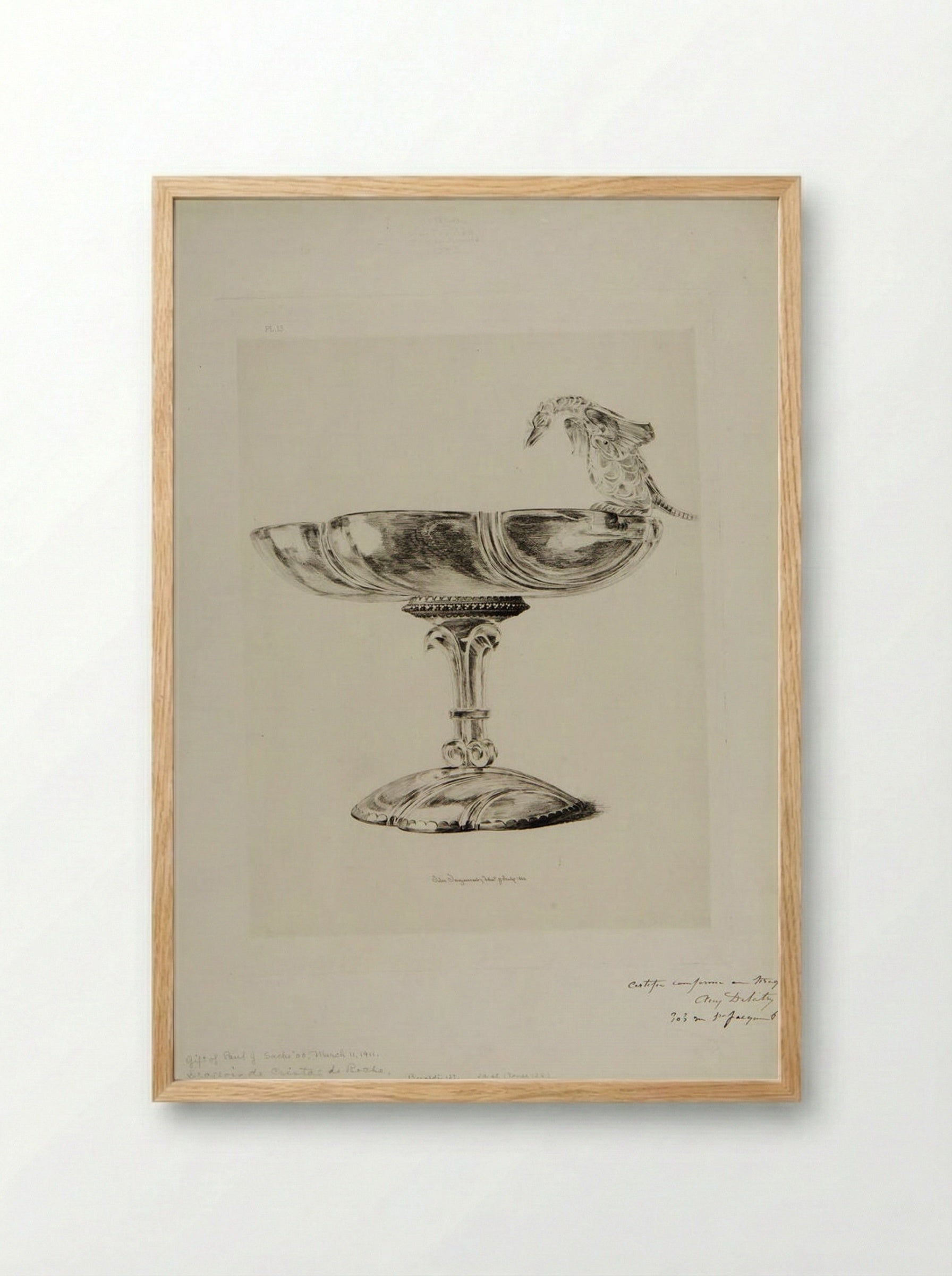 Comfit Dish of Rock Crystal - Jules Ferdinand Jacquemart - Framed Print Wood