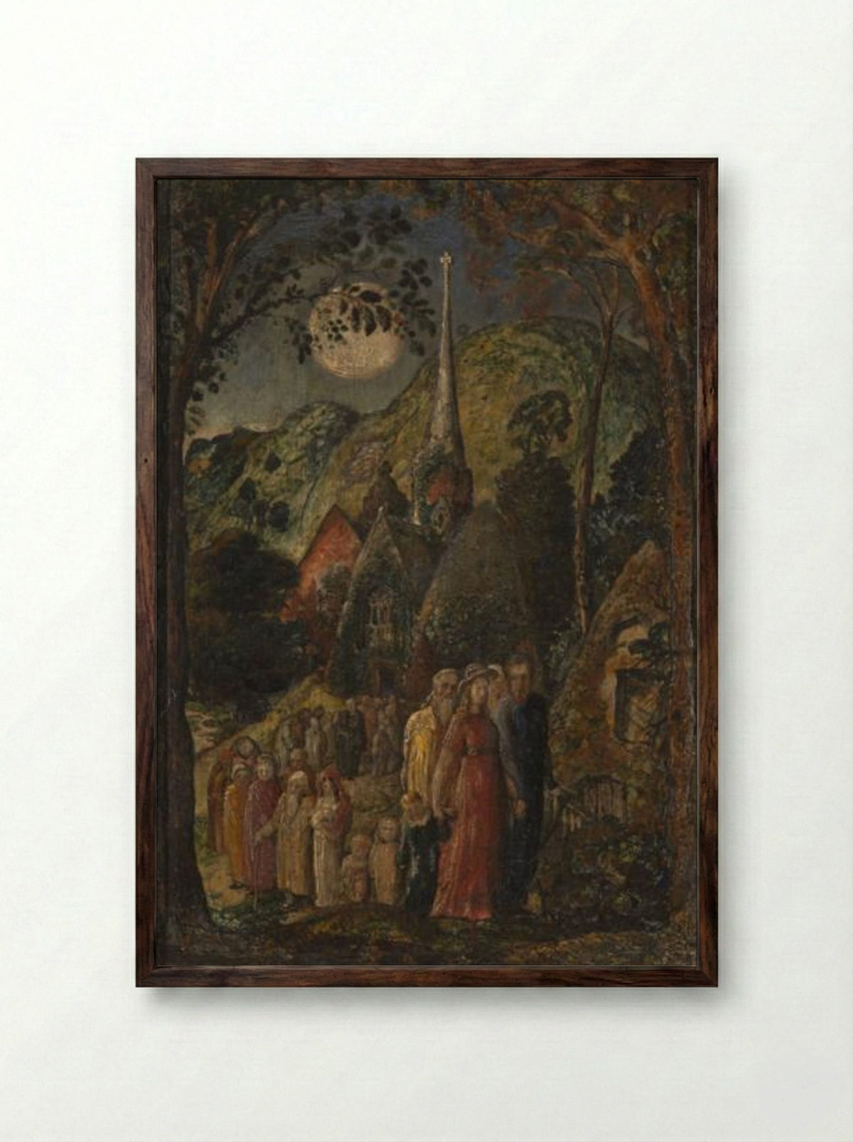 Coming from Evening Church - Samuel Palmer - Framed Print Dark Wood