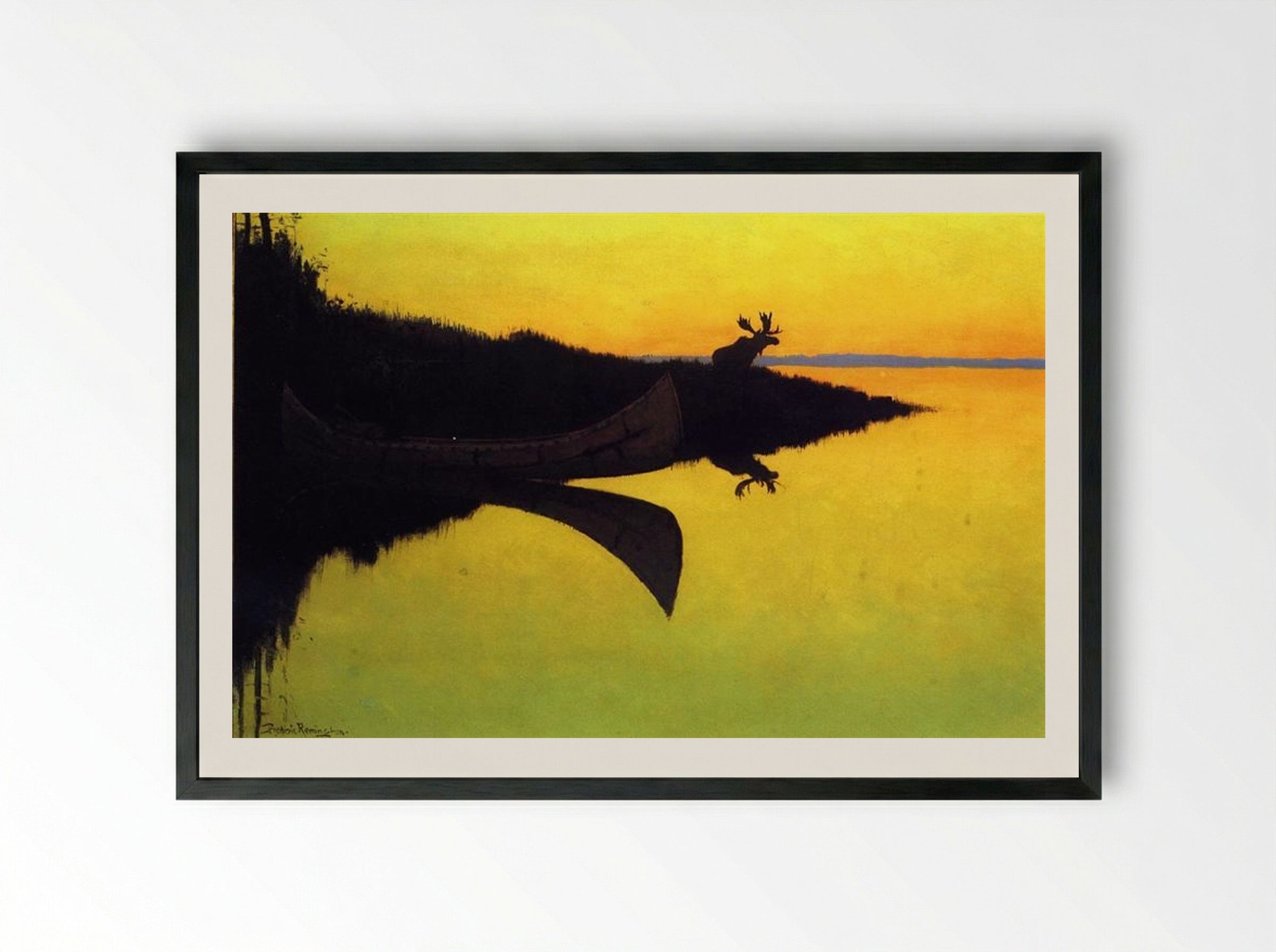Coming to the Call - Frederic Remington - Framed Print Black