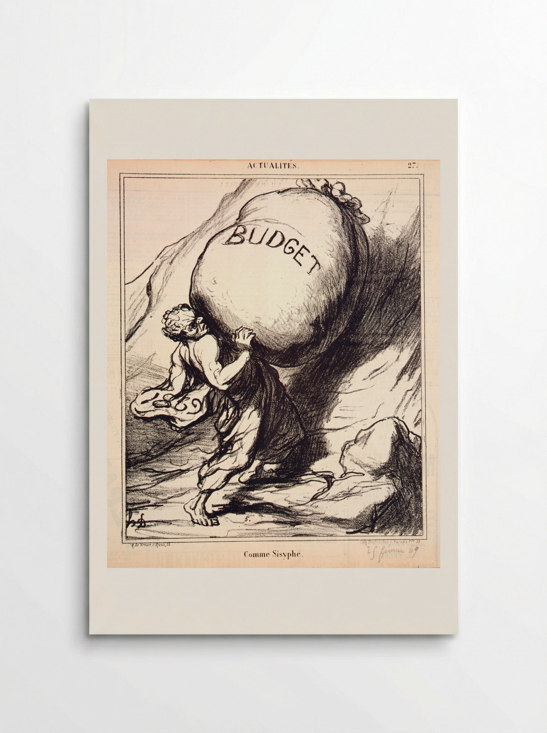 Comme Sisyphe - Honoré-Victorin Daumier - Poster
