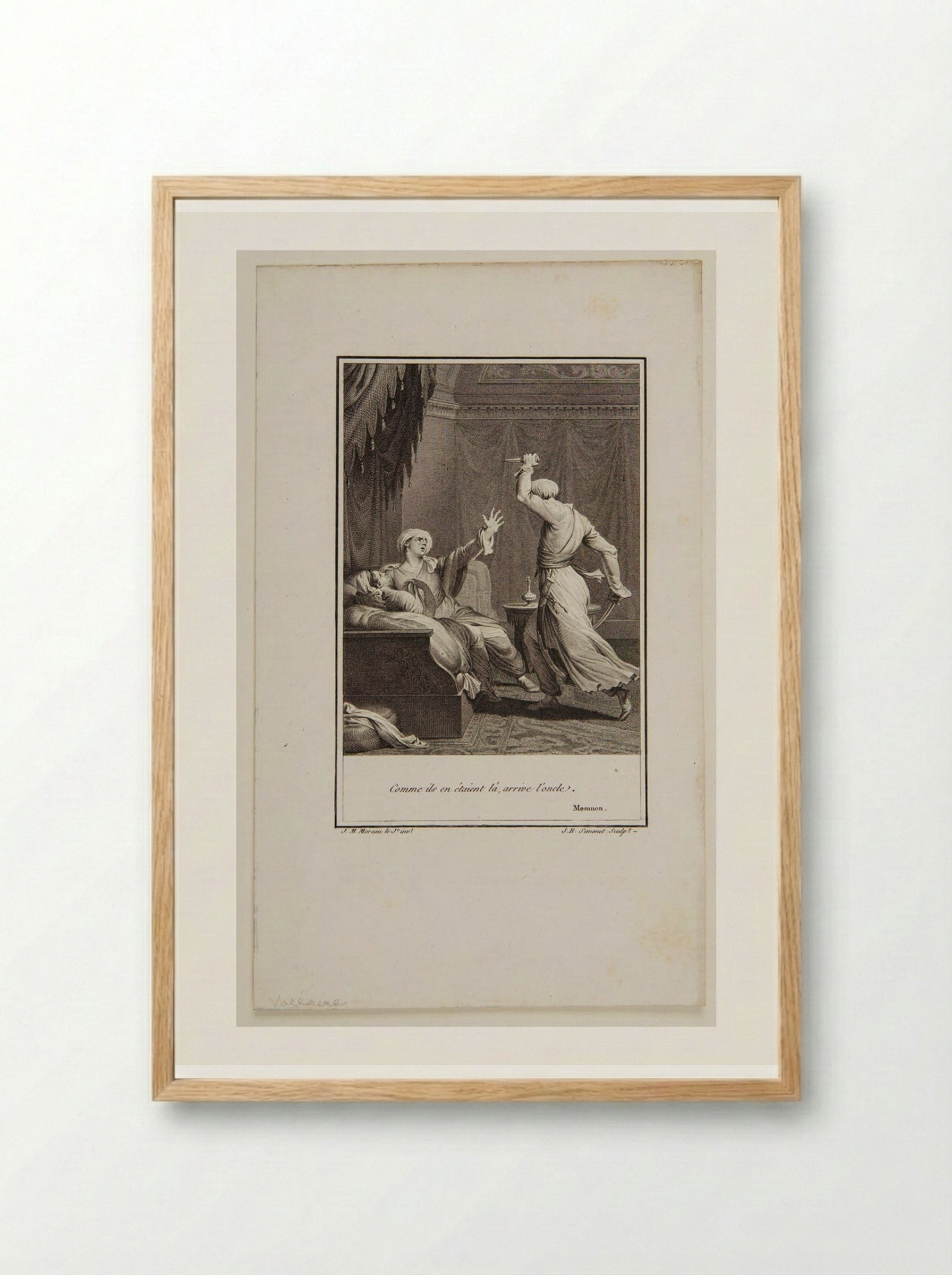 Comme ils en étaient là, arrive l'oncle - Jean-Michel Moreau - Framed Print Wood