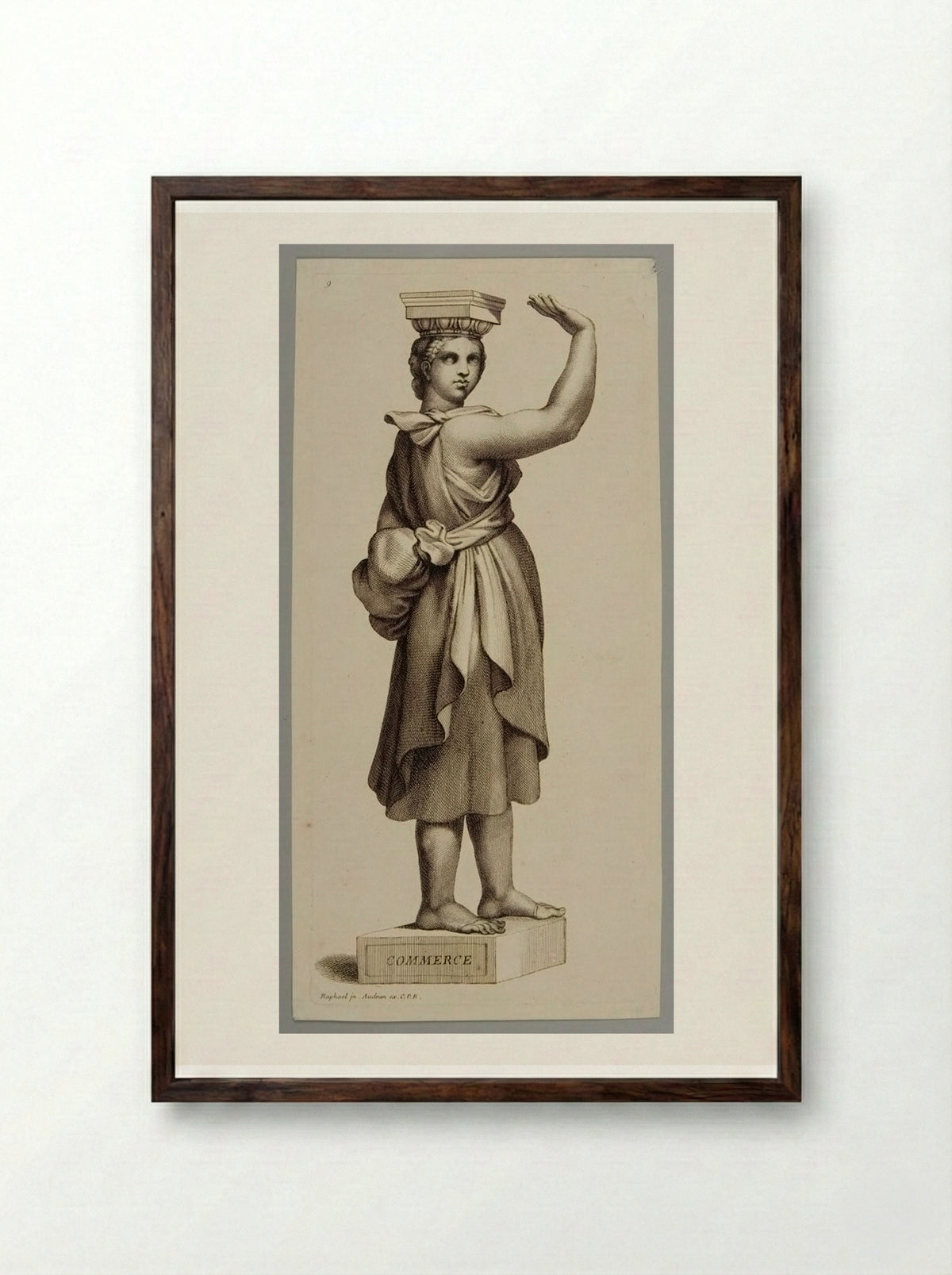 Commerce - Gérard Audran - Framed Print Dark Wood