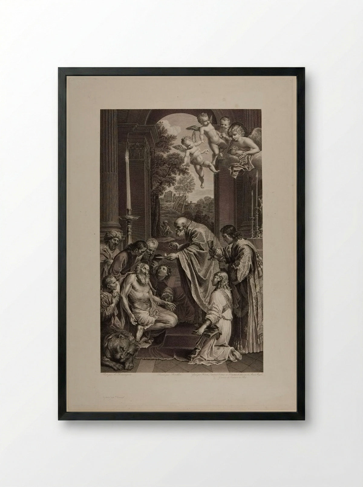 Communion of Saint Jerome - Pierre Louis Henri Laurent - Framed Print Black
