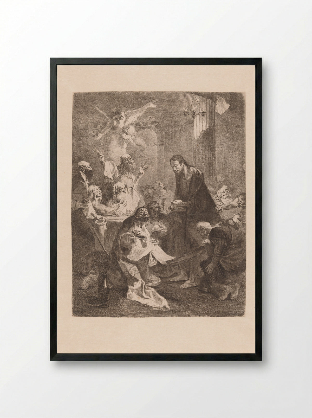 Communion of the Apostles - Franz Anton Maulbertsch - Framed Print Black