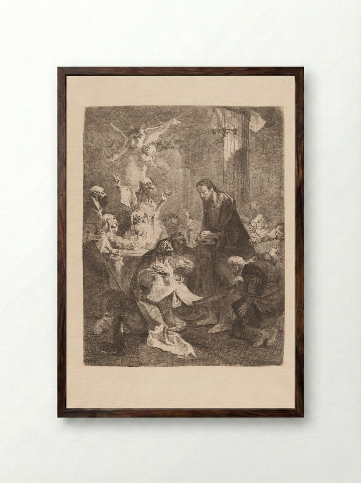 Communion of the Apostles - Franz Anton Maulbertsch - Framed Print Dark Wood