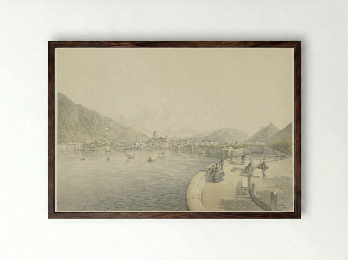 Como - Karoly Lajos Libay - Framed Print Dark Wood