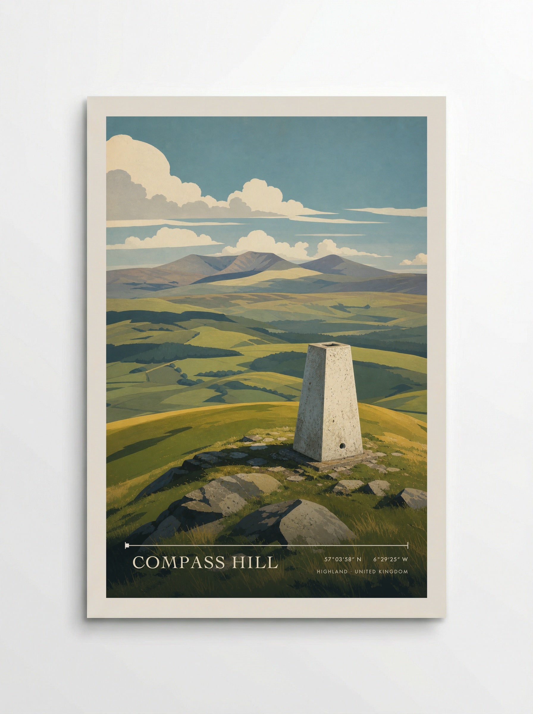 Compass Hill Highland United Kingdom Travel Poster - Poster
