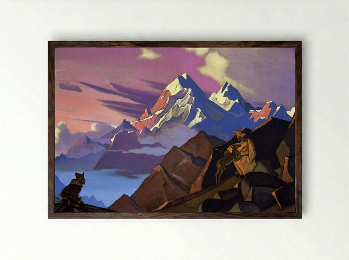 Compassion - Nicholas Roerich - Framed Print Dark Wood