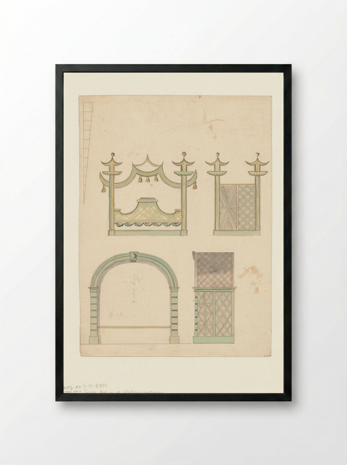 Compositie met elementen van de Turkse Tent bij de Watergraafsmeer - Jan Otto - Framed Print Black