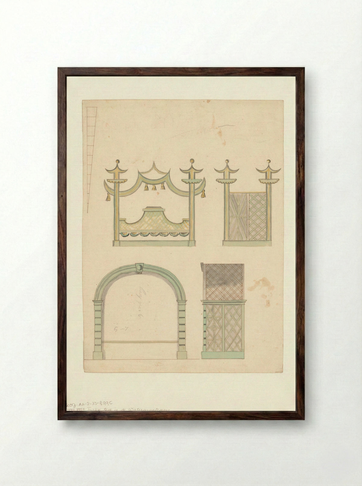 Compositie met elementen van de Turkse Tent bij de Watergraafsmeer - Jan Otto - Framed Print Dark Wood