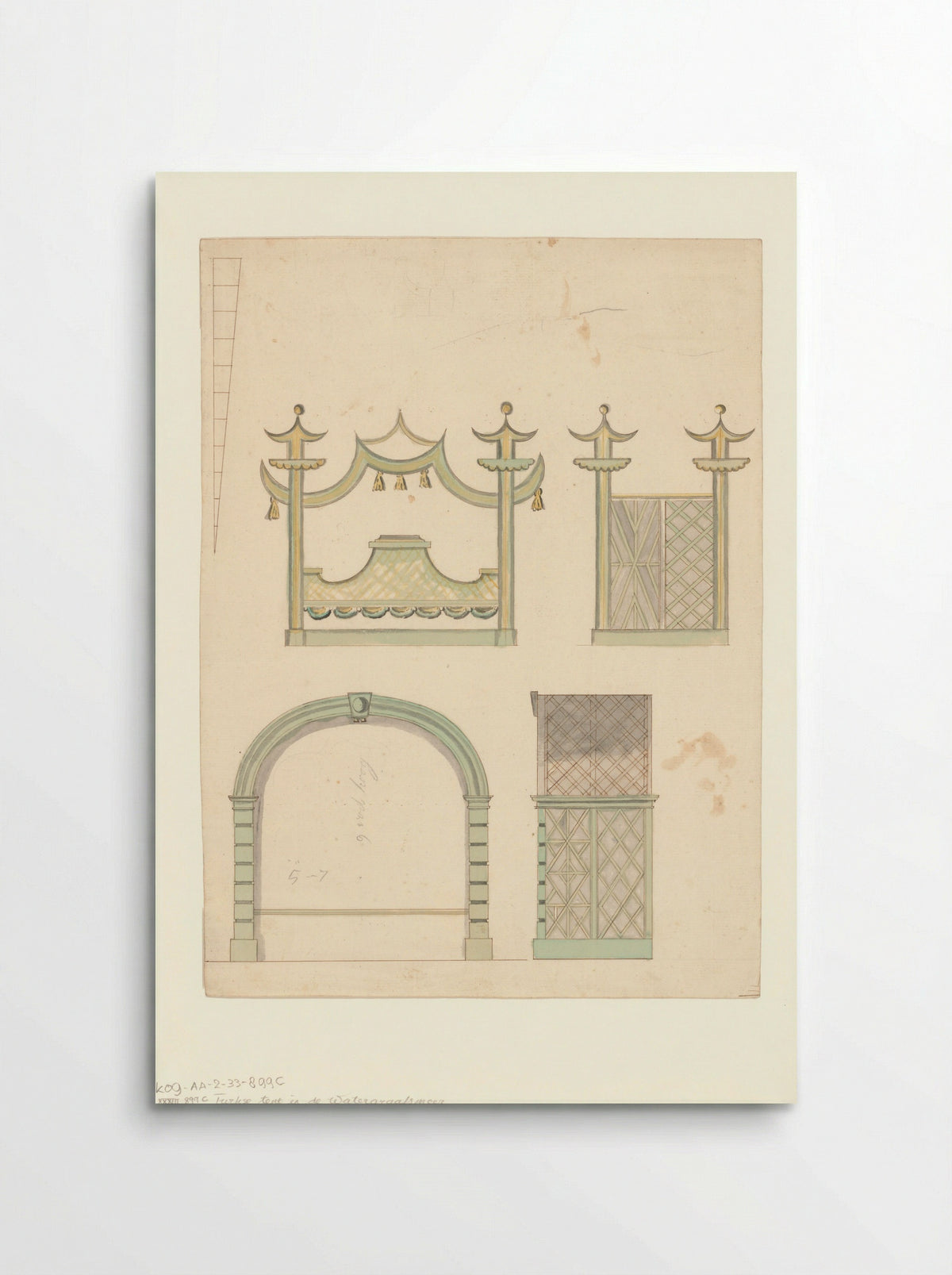 Compositie met elementen van de Turkse Tent bij de Watergraafsmeer - Jan Otto - Poster