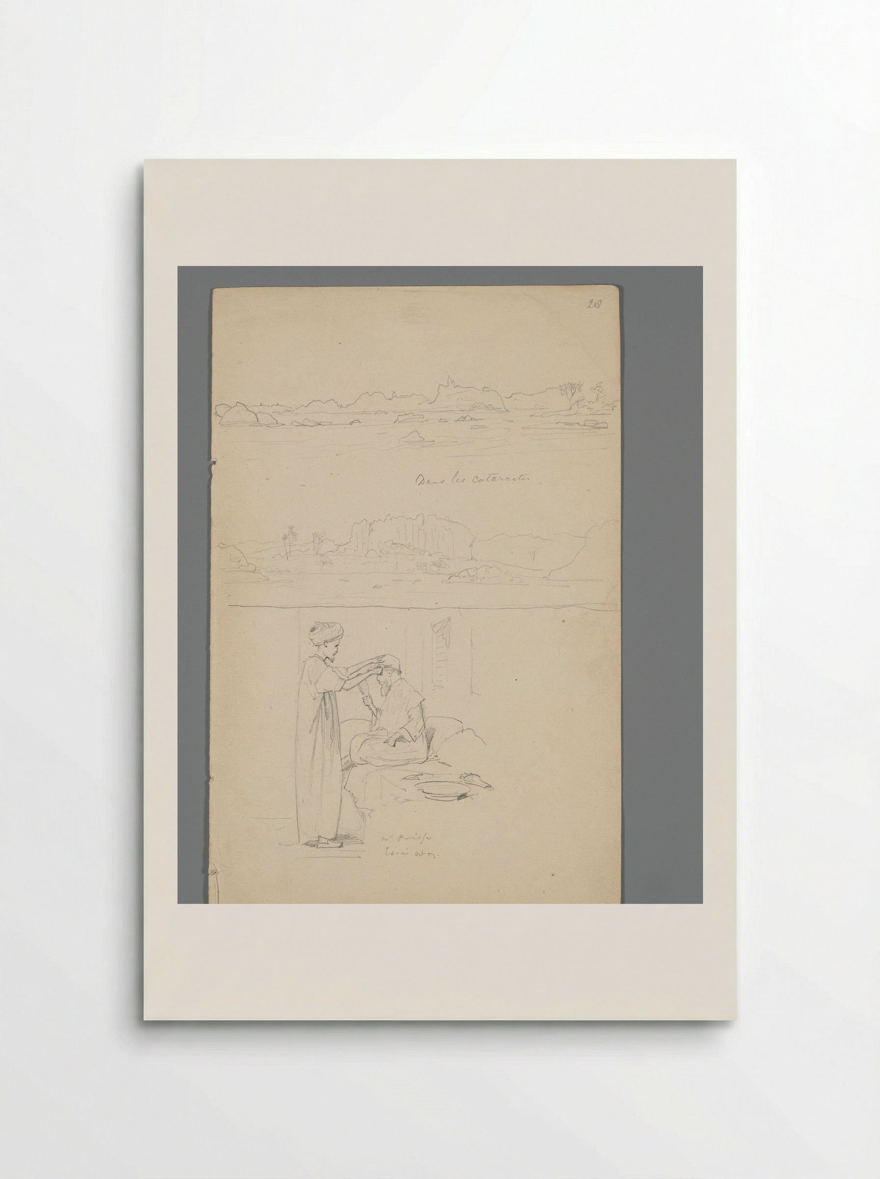 Compositie met gezicht op de Nijl en twee figuren - Willem de Famars Testas - Poster