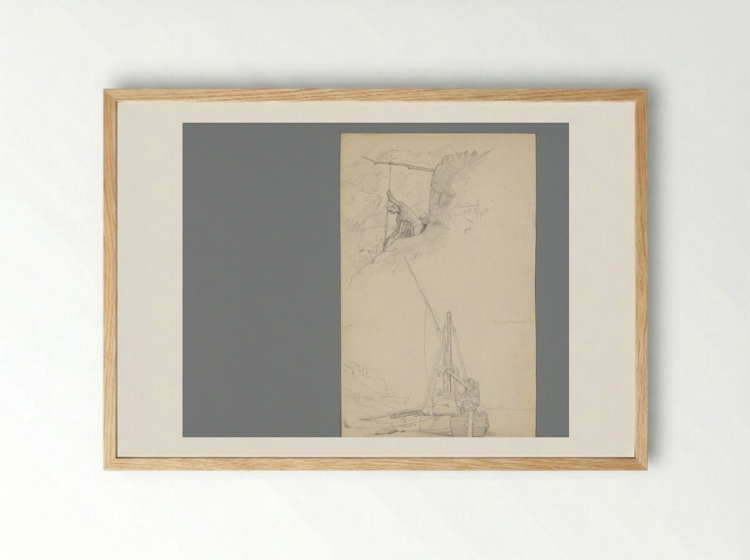Compositie met waterhaler en vrachtscheepje - Willem de Famars Testas - Framed Print Wood