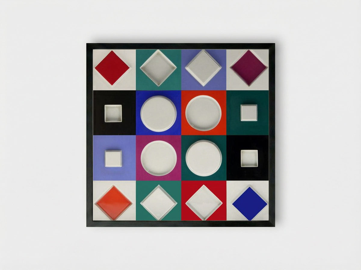 Composition Carrée Relief - Victor Vasarely - Framed Print Black