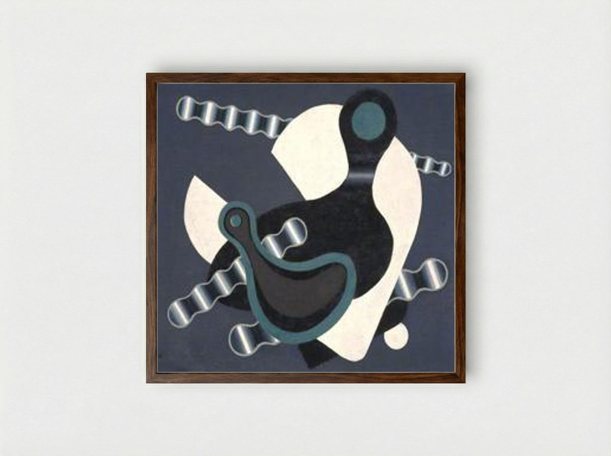 Composition - Crank and Chain - Edward Wadsworth - Framed Print Dark Wood