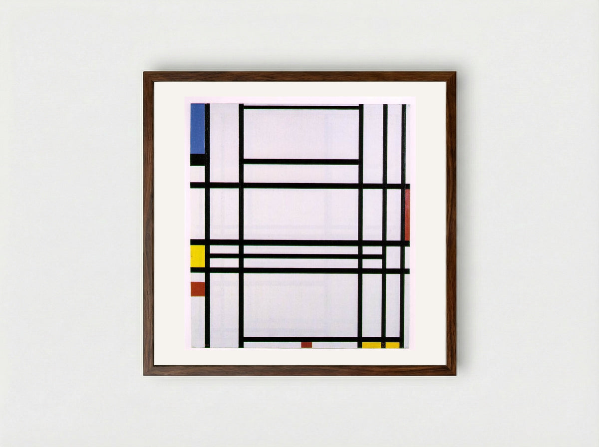 Composition No. 10 - Piet Mondrian - Framed Print Dark Wood