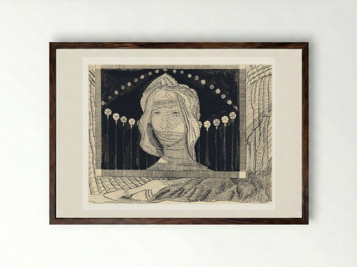 Composition (Veiled Figure) - Mikalojus Konstantinas Čiurlionis - Framed Print Dark Wood