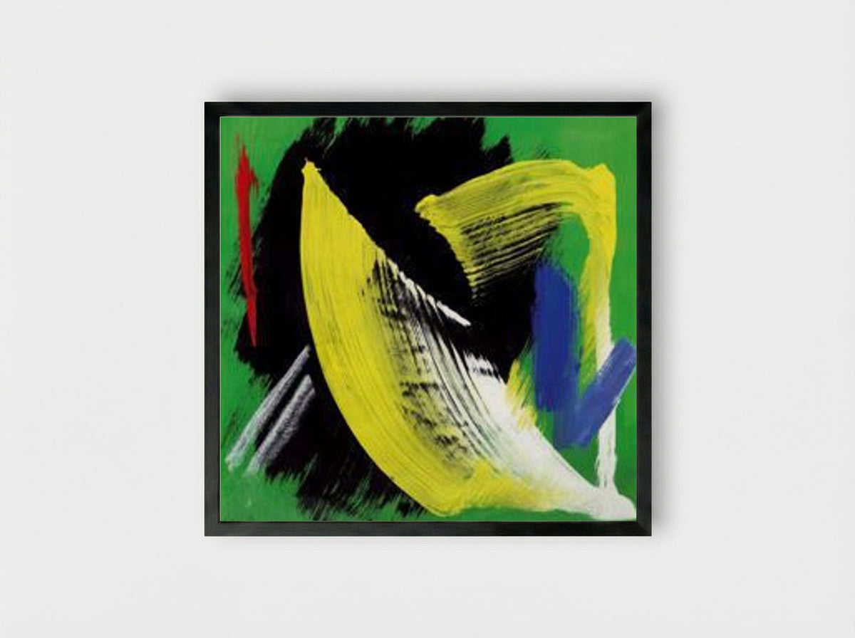 Composition à fond vert - Gerard Schneider - Framed Print Black
