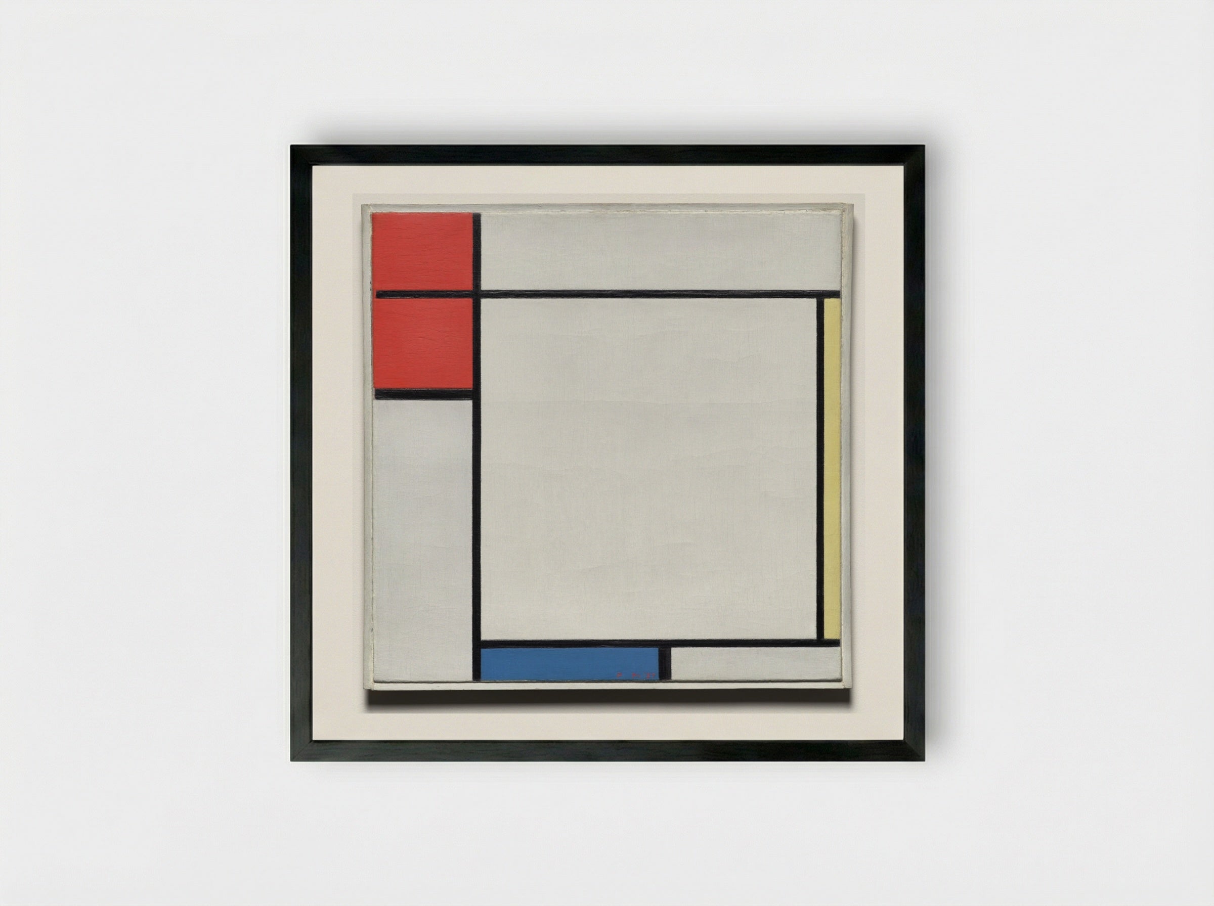 Composition with Red, Yellow, and Blue - Piet Mondrian - Framed Print Black