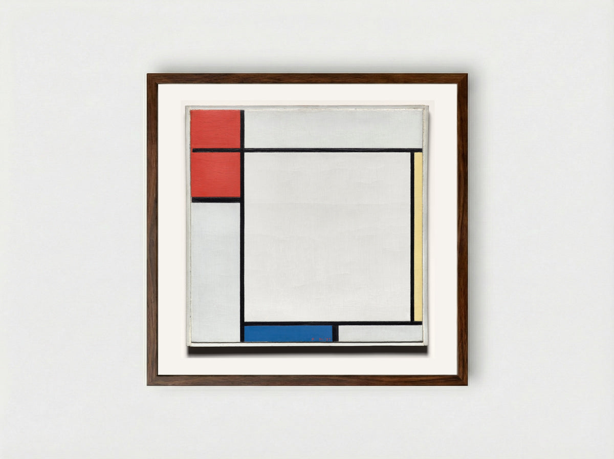 Composition with Red, Yellow, and Blue - Piet Mondrian - Framed Print Dark Wood
