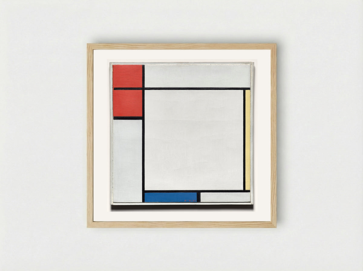 Composition with Red, Yellow, and Blue - Piet Mondrian - Framed Print Wood