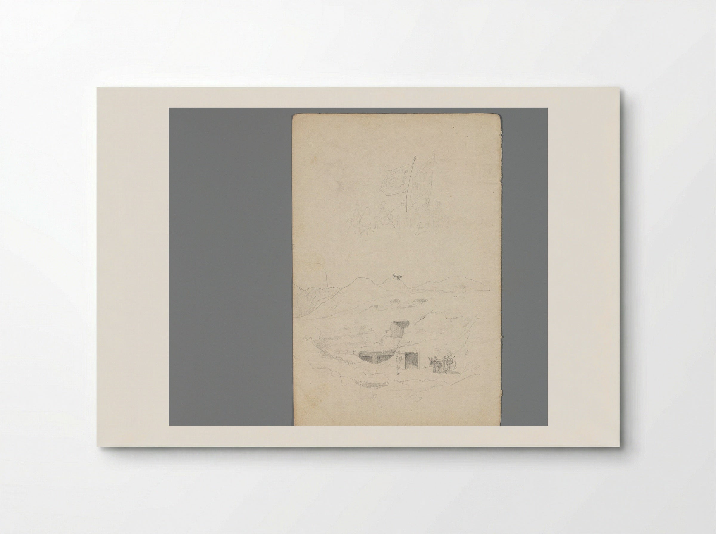 Composition with Rock Tombs and Figures with Flags - Willem de Famars Testas - Poster
