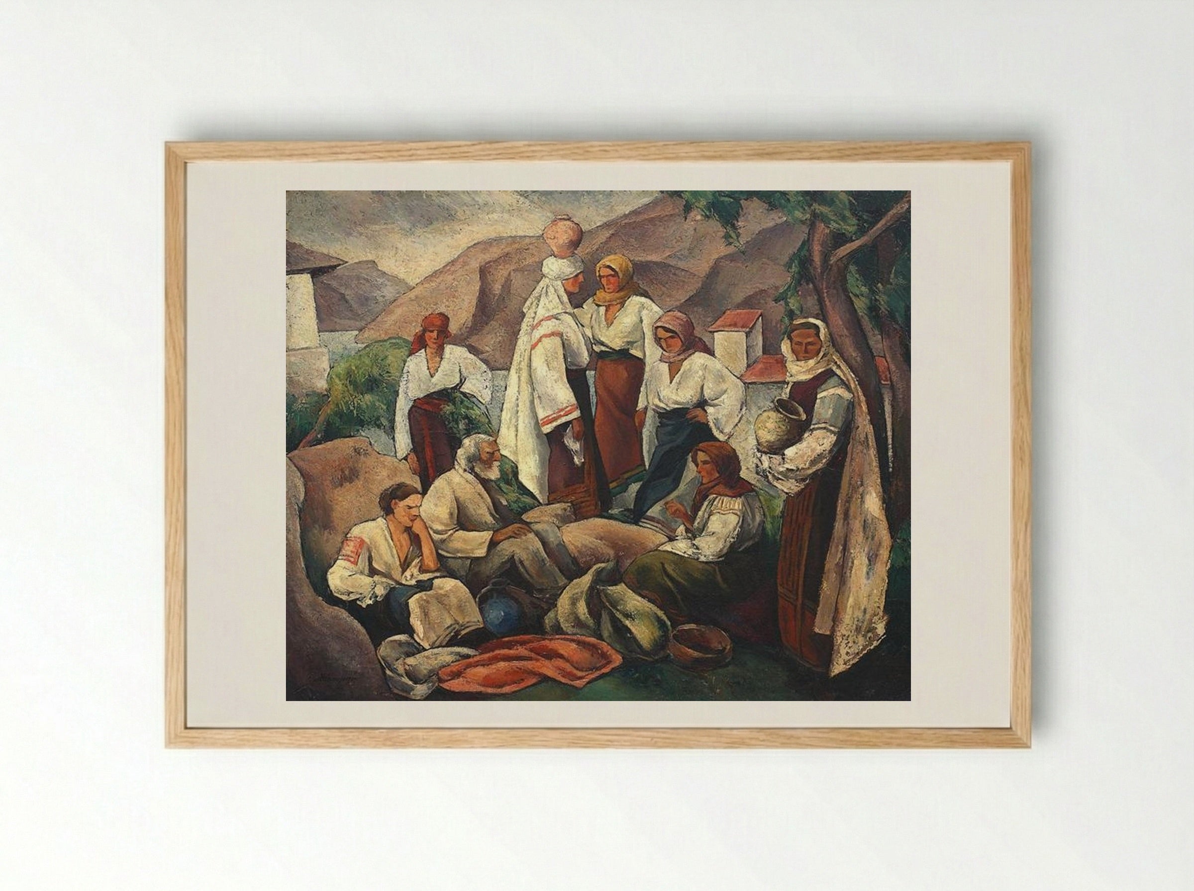 Composition with Romanian Motifs - Ion Theodorescu-Sion - Framed Print Wood