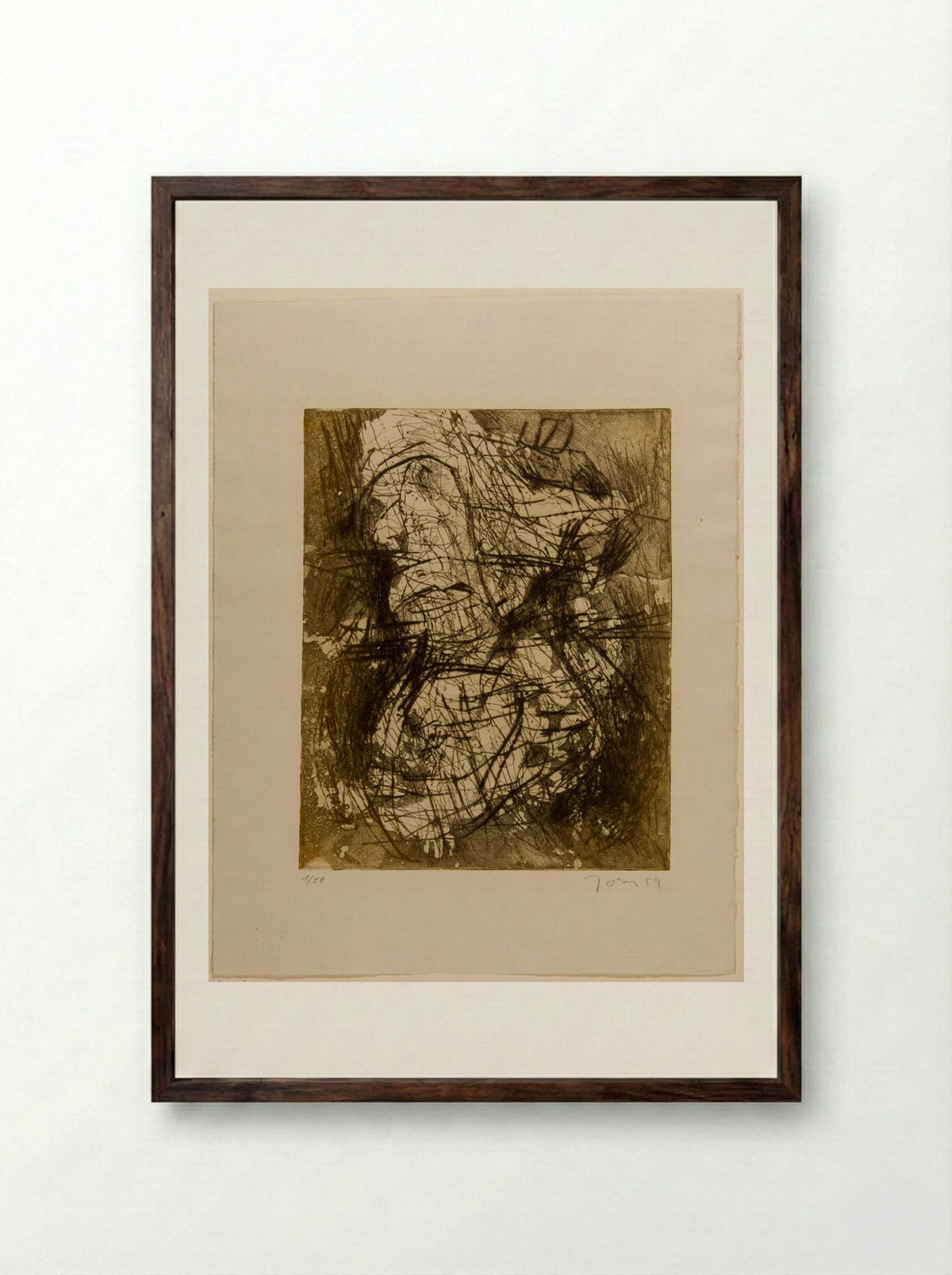Composition - Asger Jorn - Framed Print Dark Wood