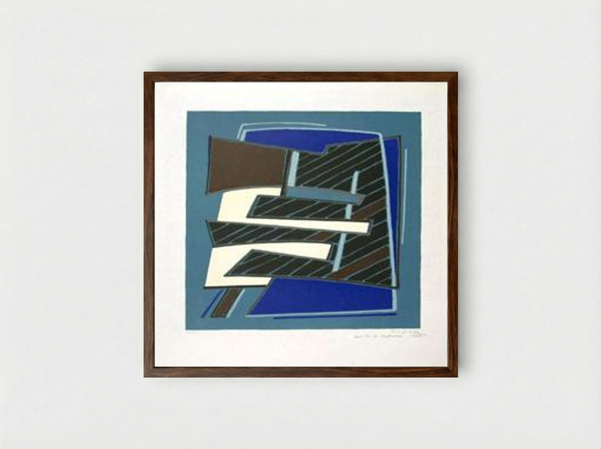 Composizione in Azzurro - Alberto Magnelli - Framed Print Dark Wood