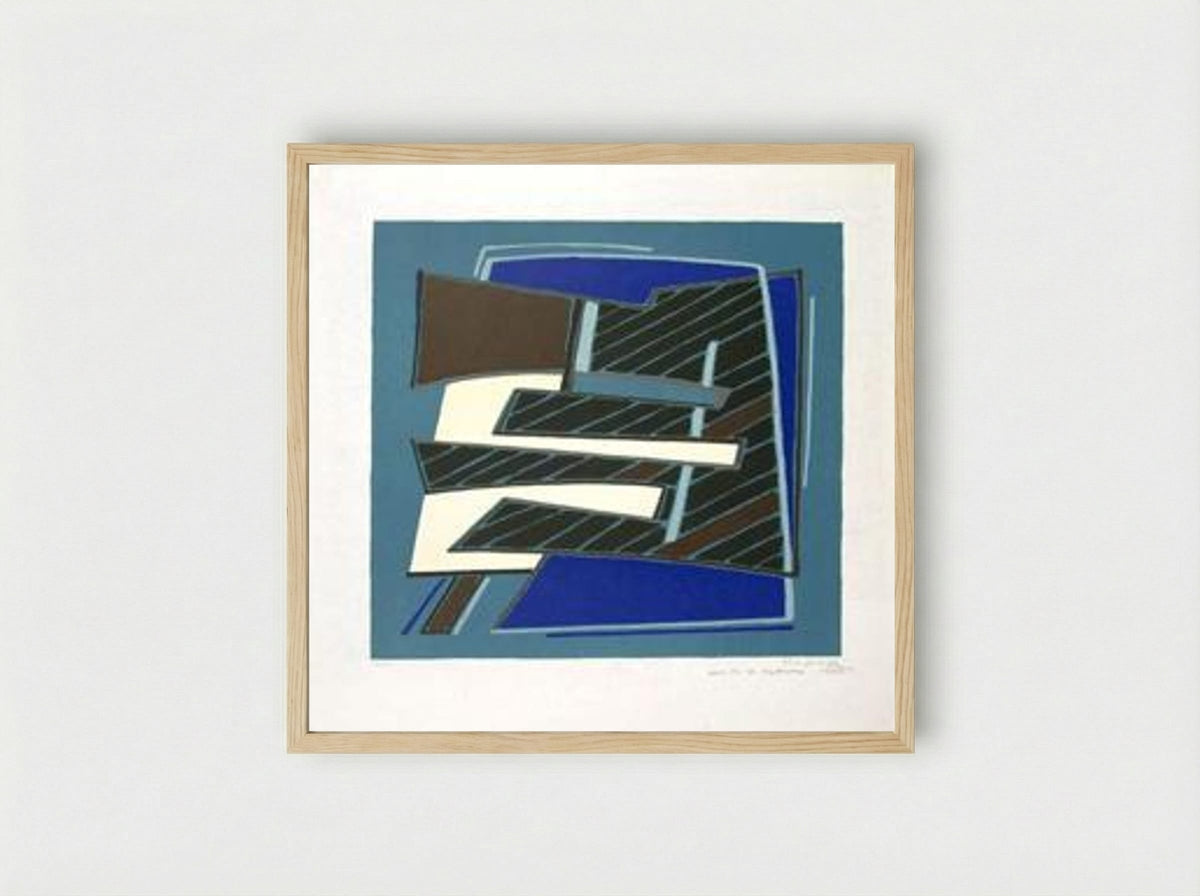 Composizione in Azzurro - Alberto Magnelli - Framed Print Wood