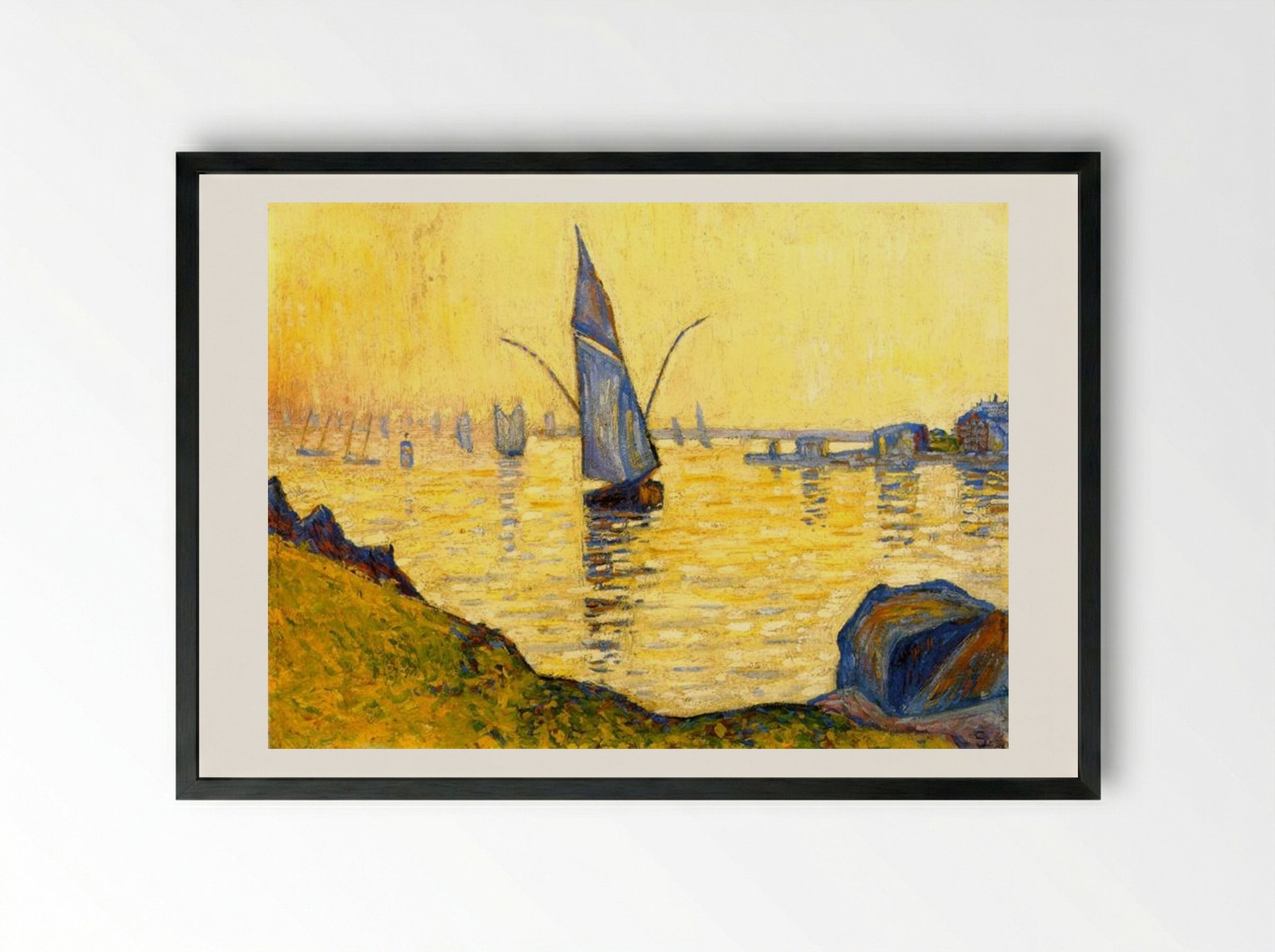 Concarneau, Study - Paul Signac - Framed Print Black