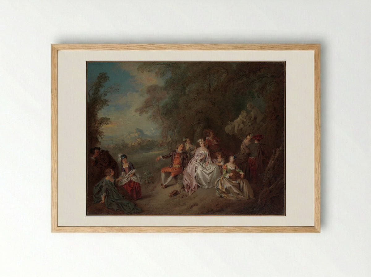 Concert Champêtre - Jean-Baptiste Joseph Pater - Framed Print Wood