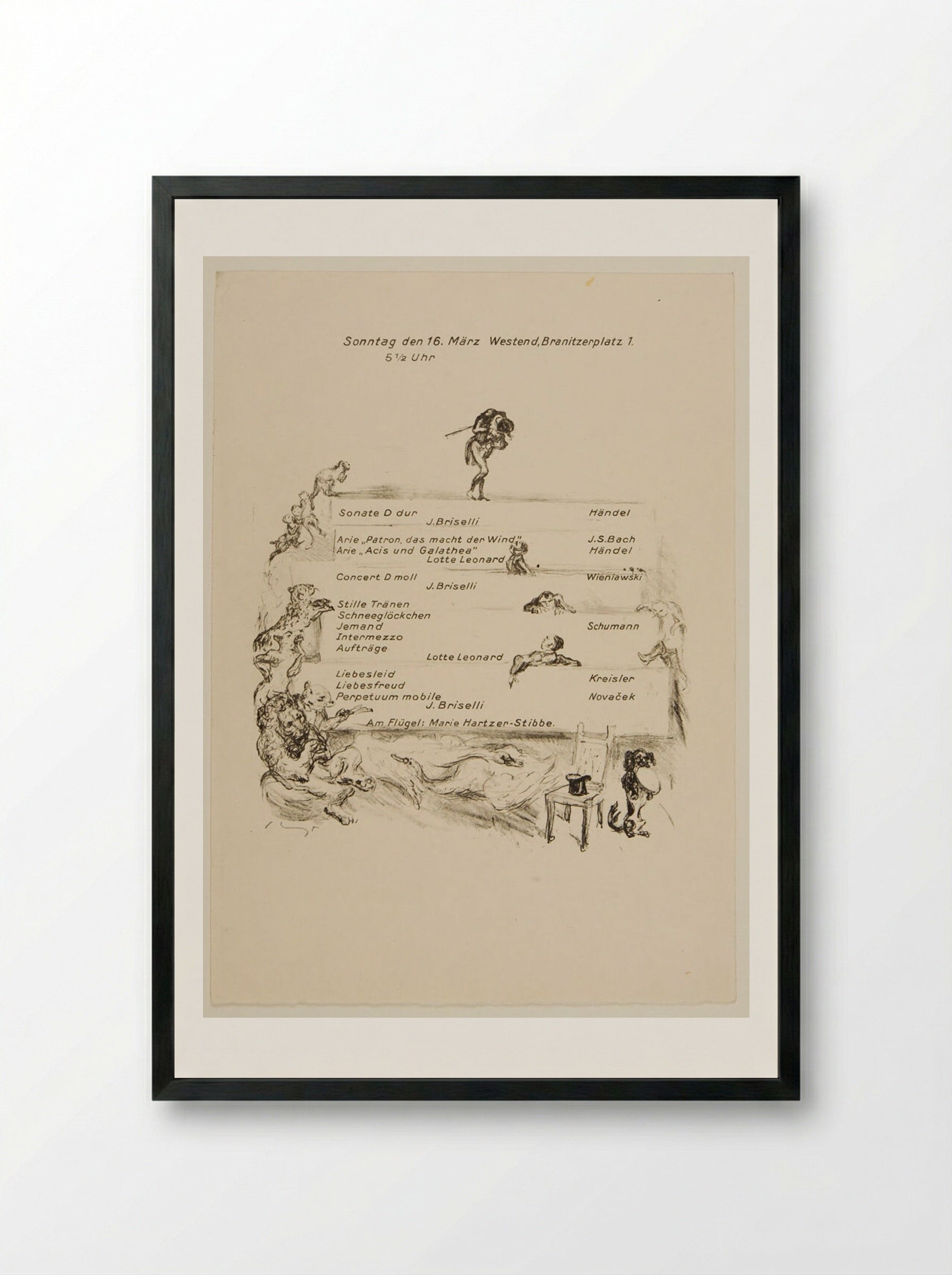 Concert Programme - Max Slevogt - Framed Print Black